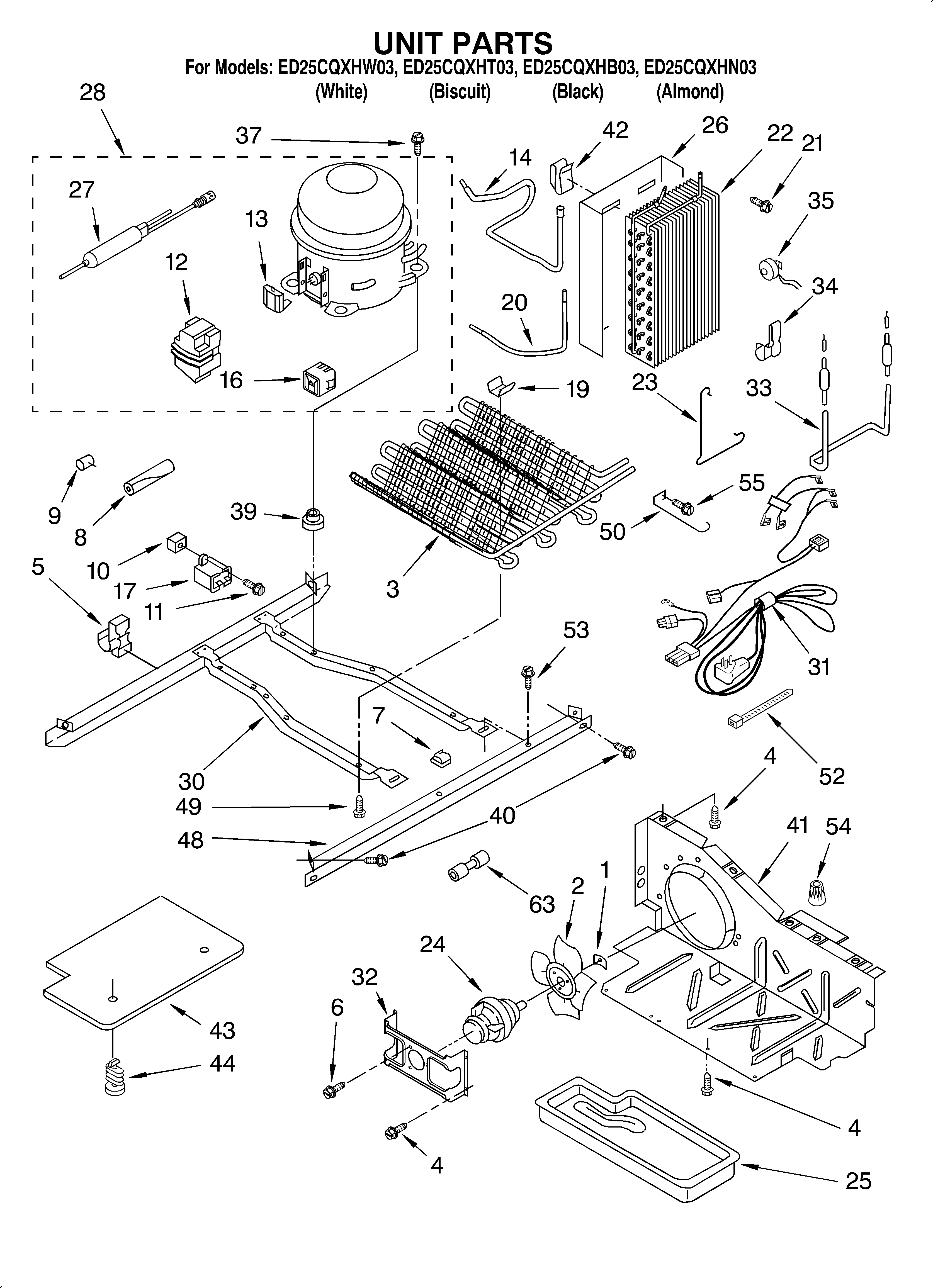 Whirlpool ED25CQXHW03 unit diagram