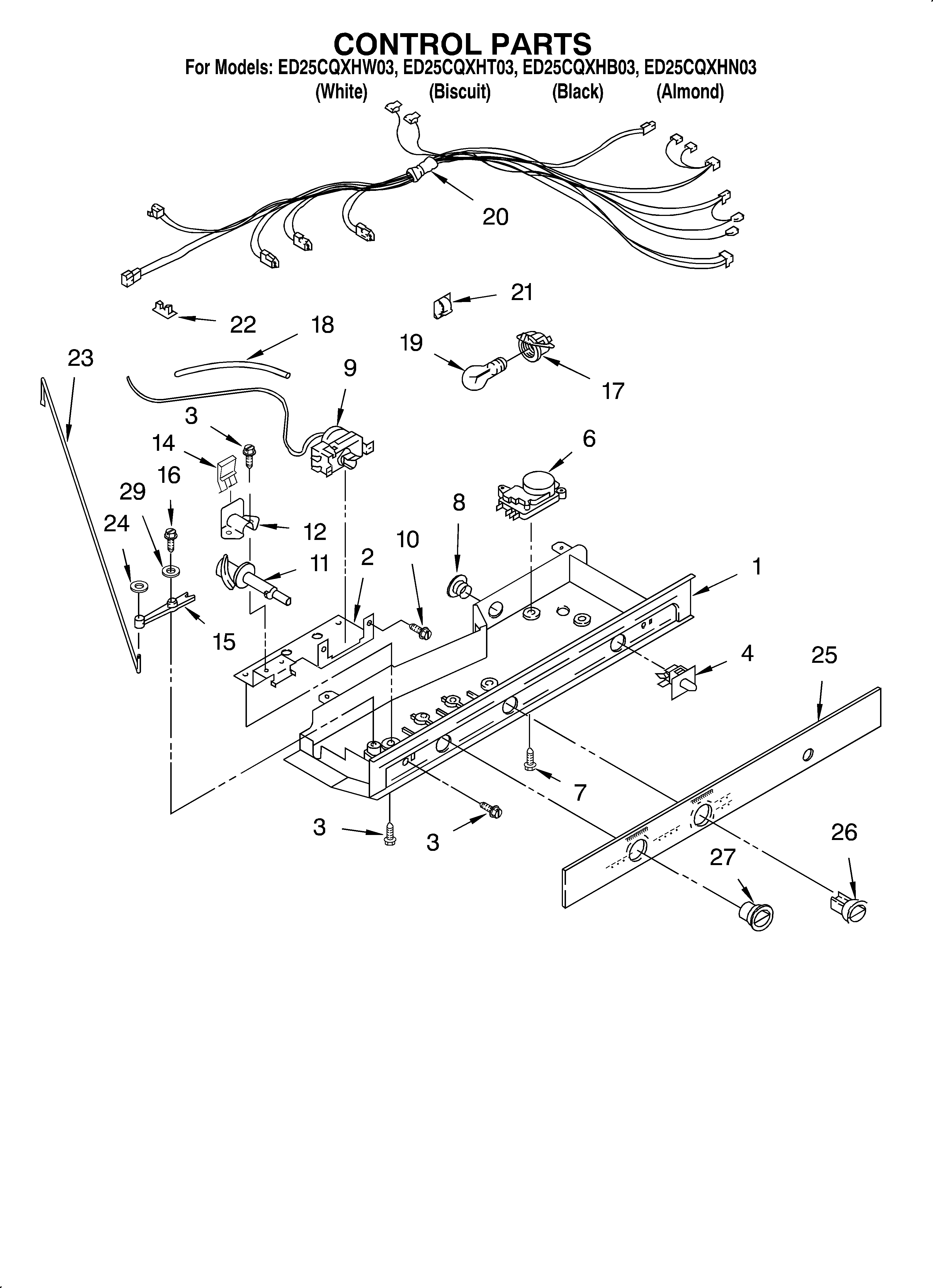 Whirlpool ED25CQXHW03 control diagram