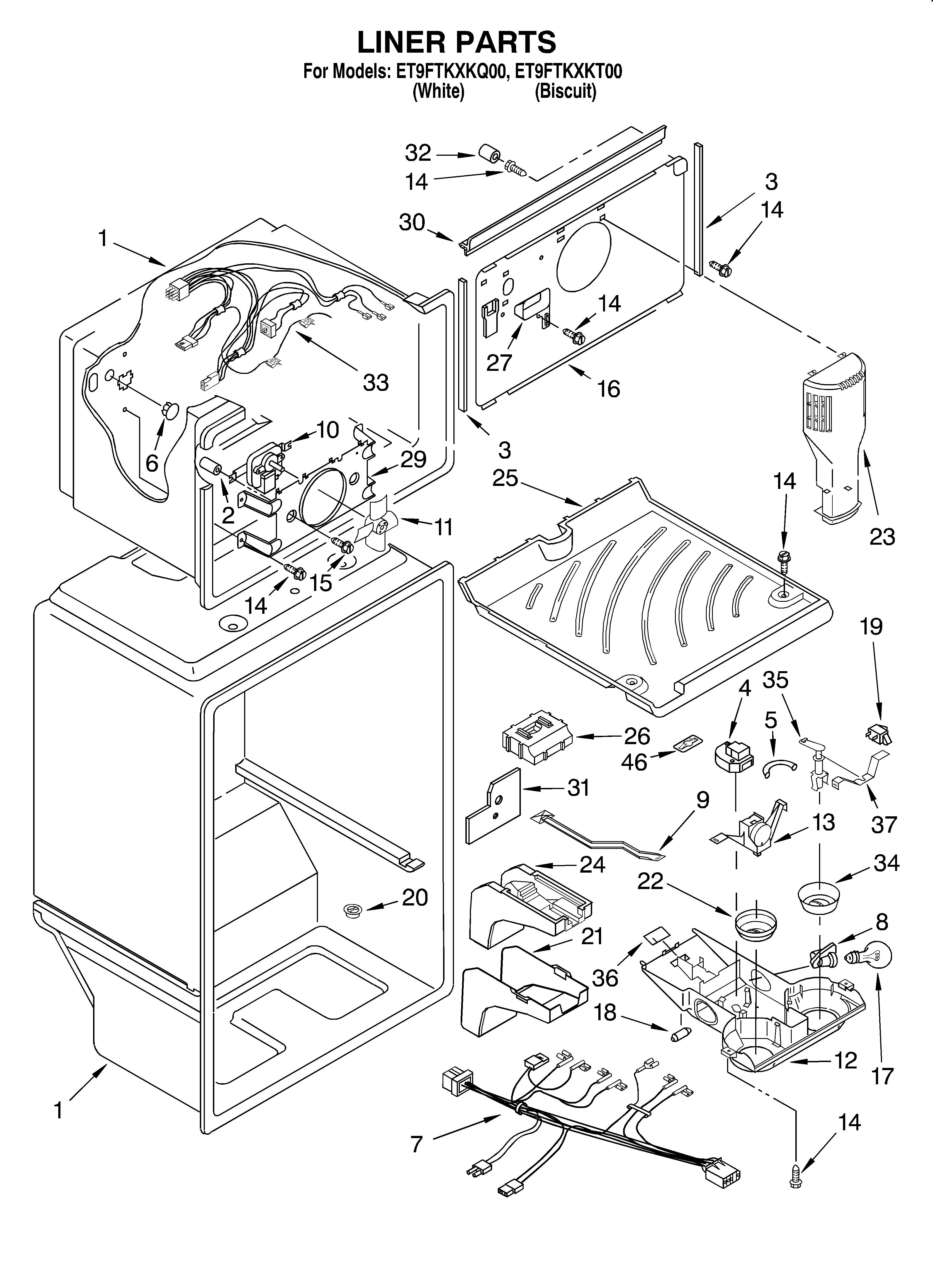 Whirlpool ET9FTKXKQ00 liner diagram