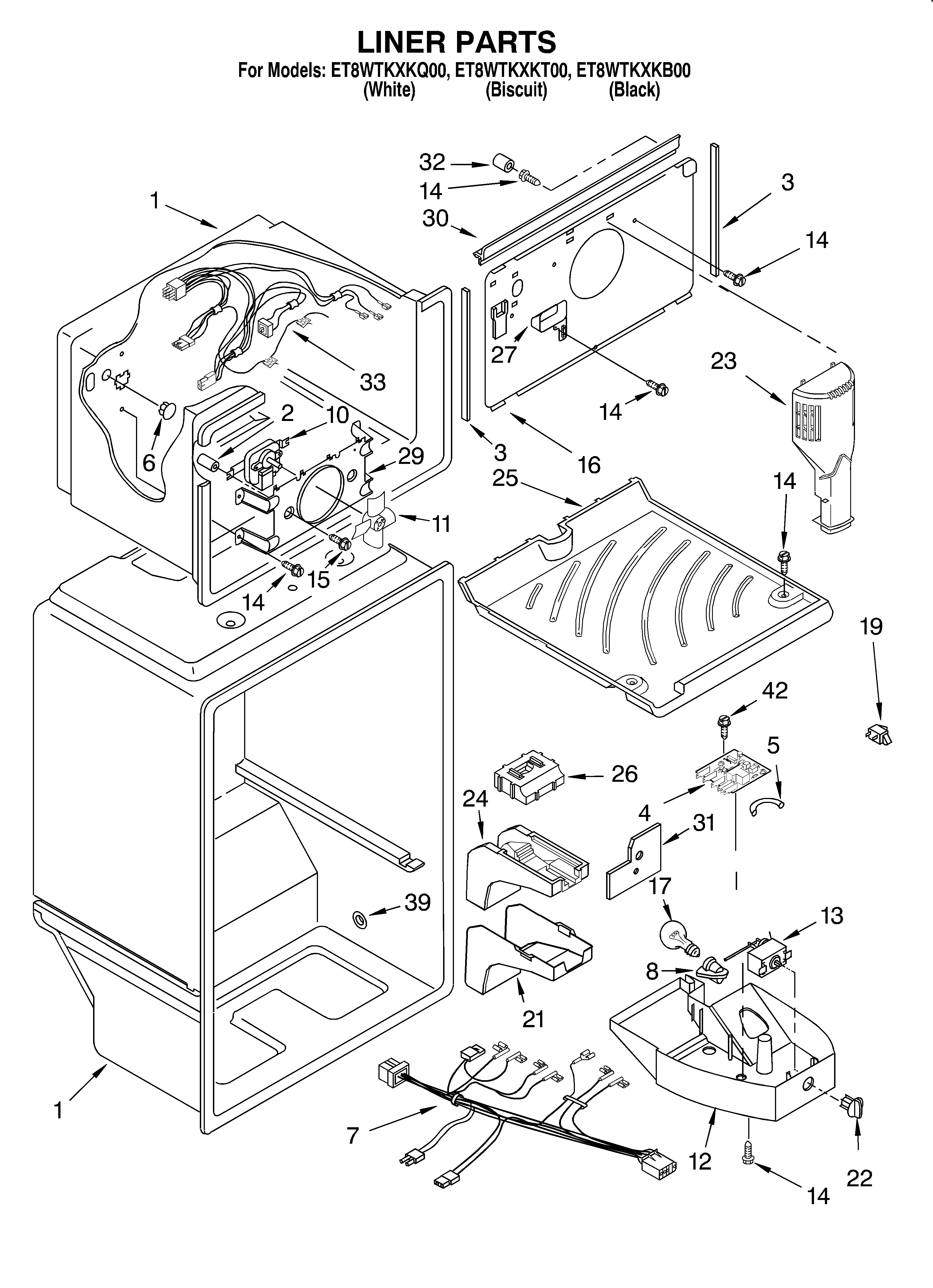 Whirlpool ET8WTKXKT00 liner diagram