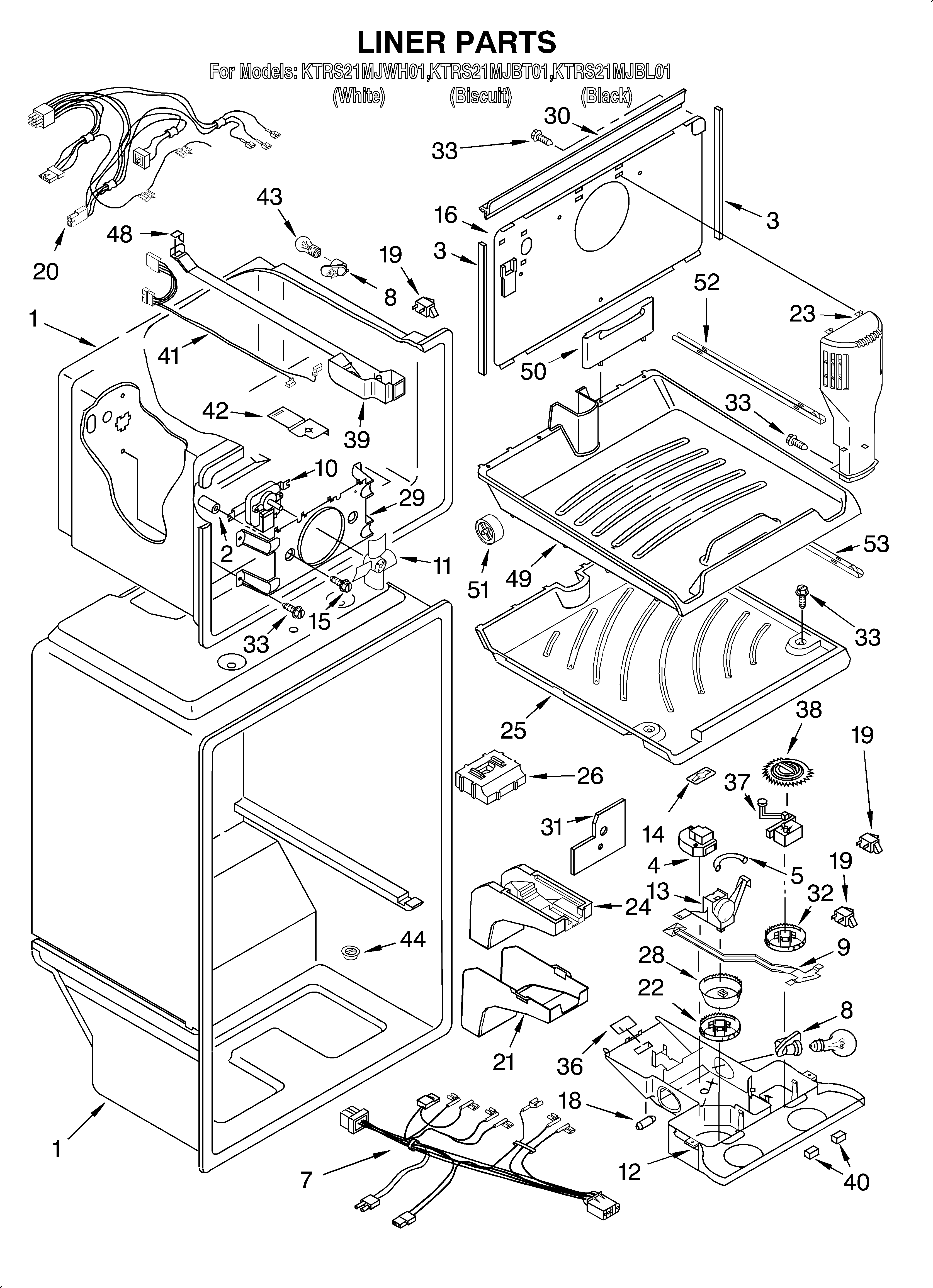 KitchenAid KTRS21MJBT01 liner diagram