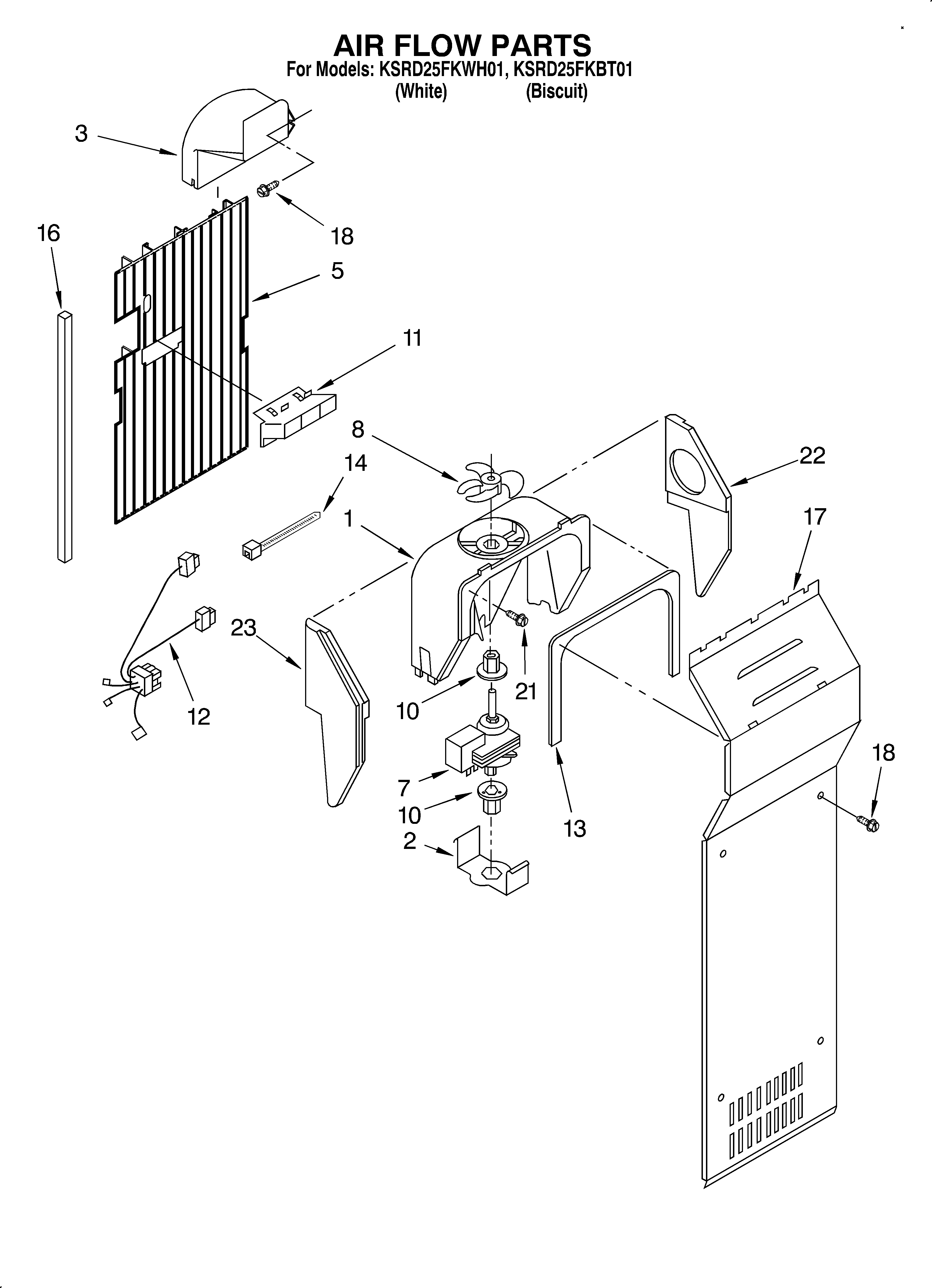 KitchenAid KSRD25FKBT01 air flow diagram