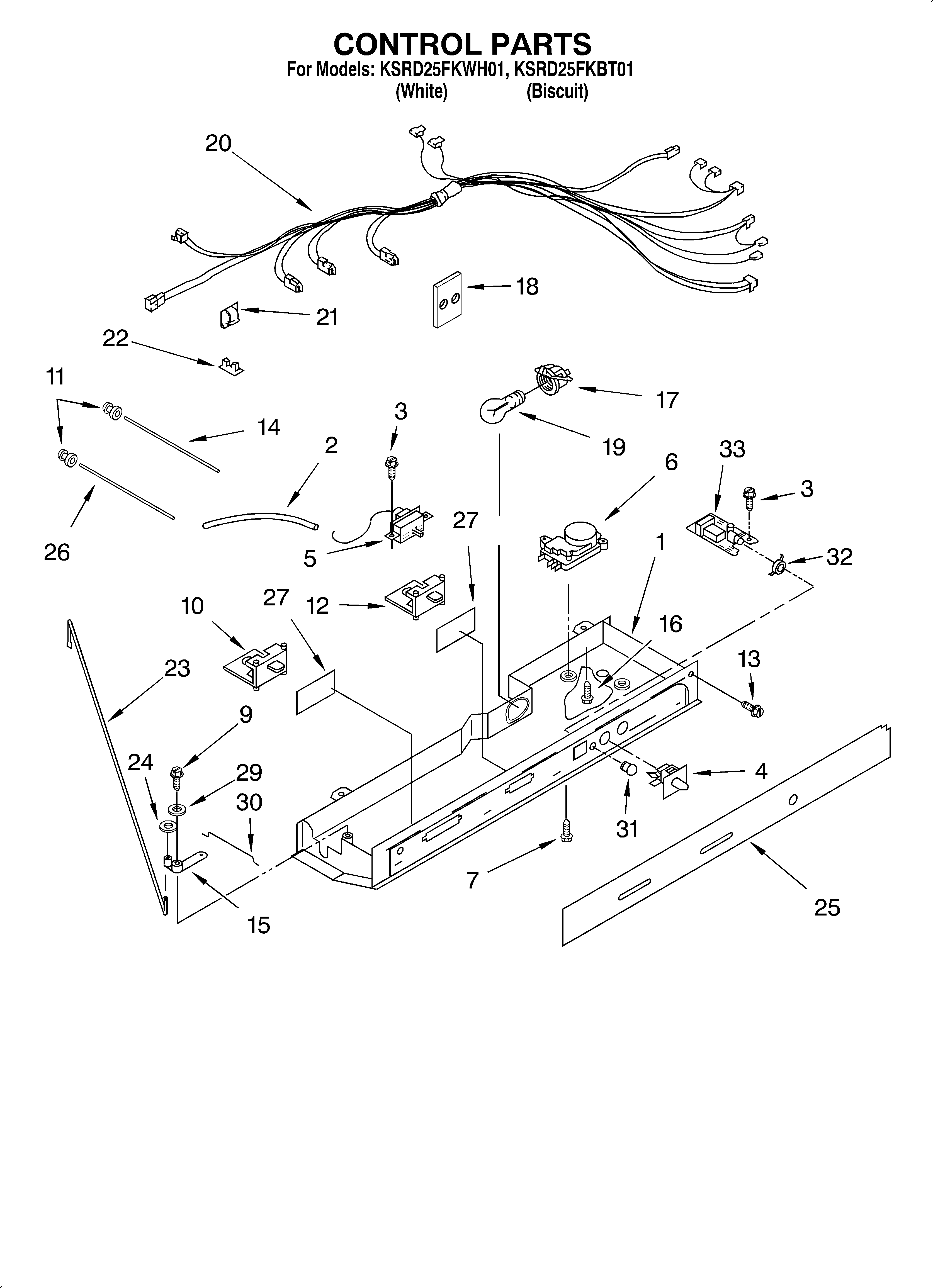 KitchenAid KSRD25FKBT01 control diagram