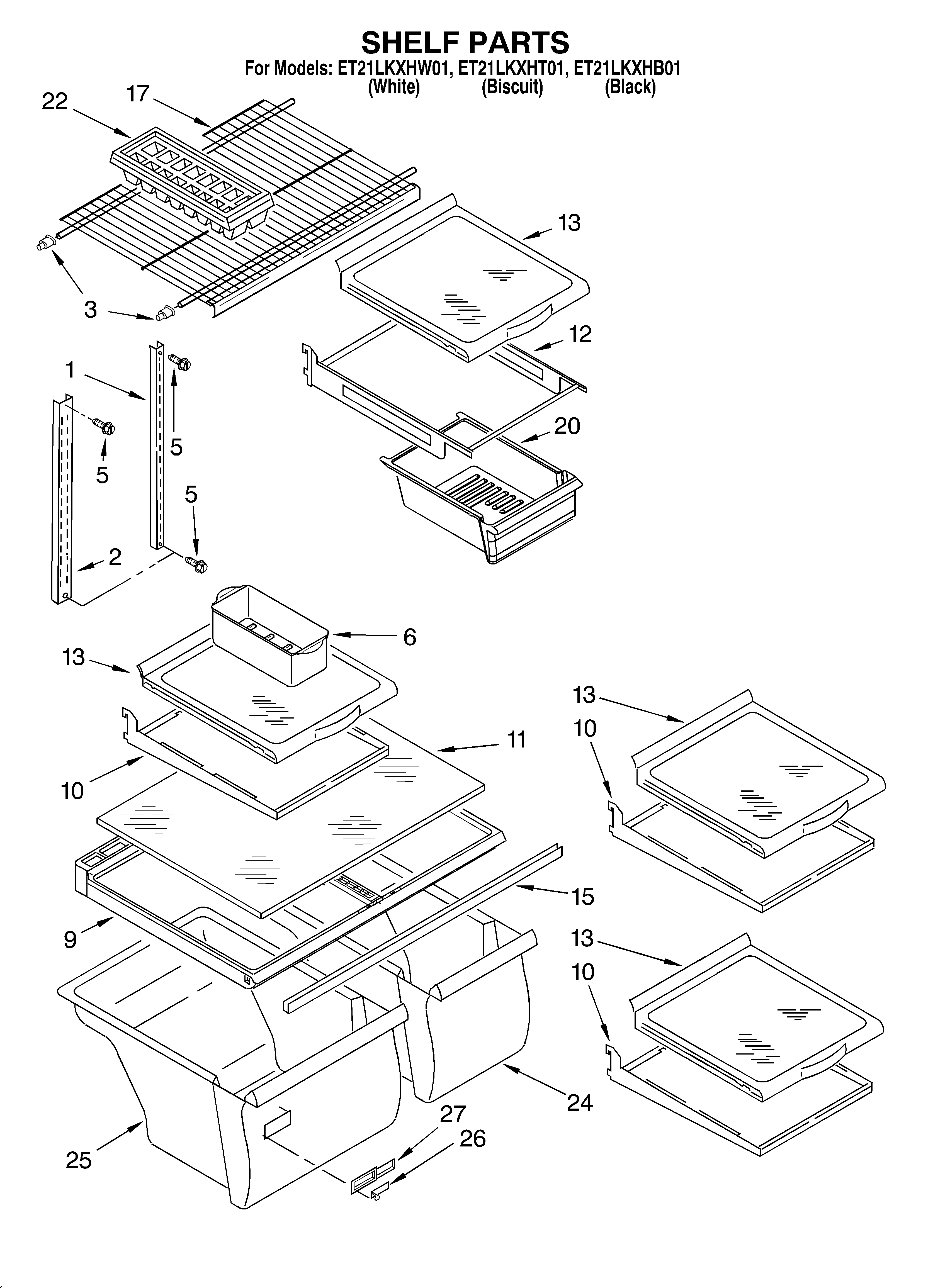 Whirlpool ET21LKXHW01 shelf/optional diagram