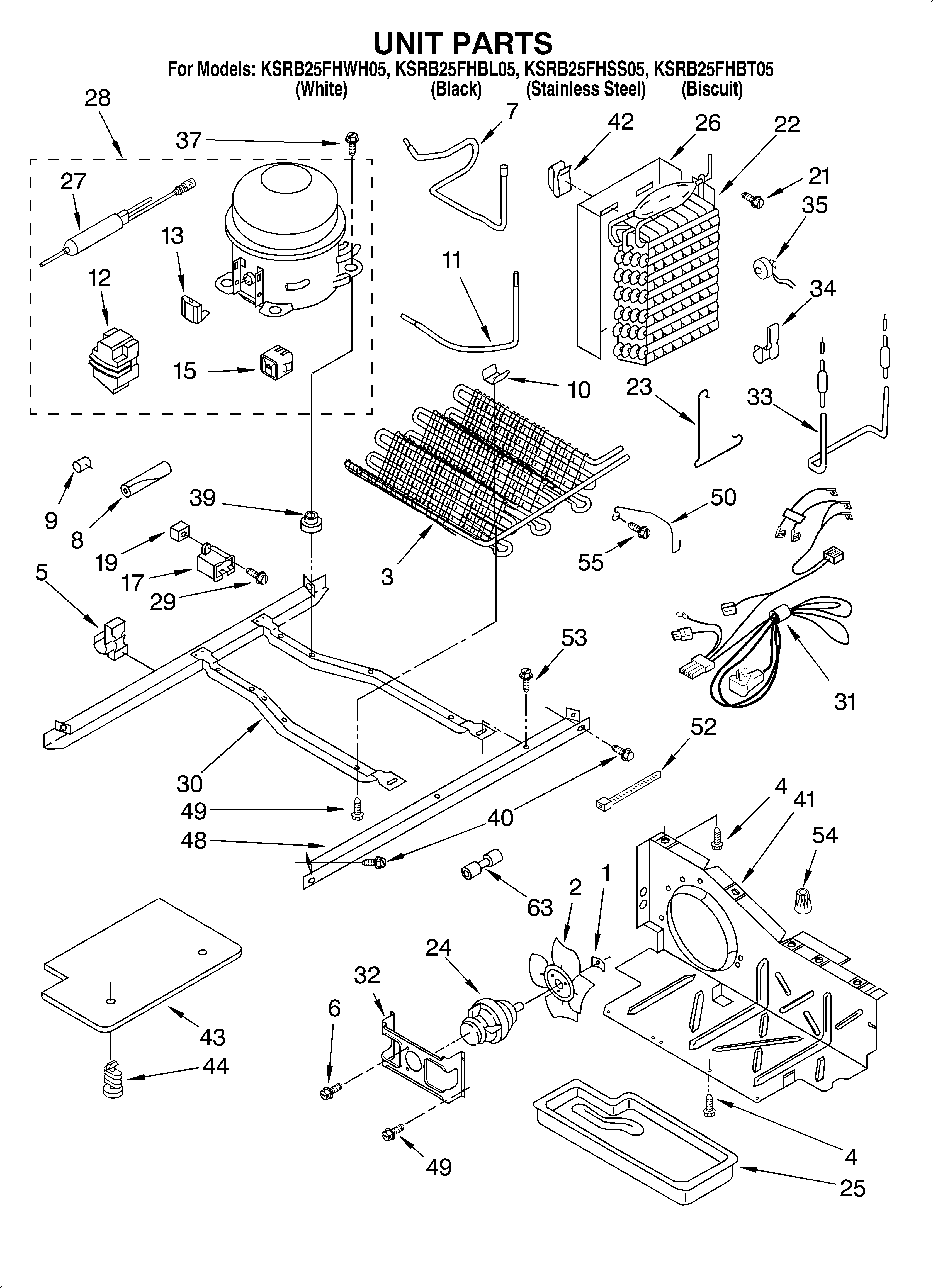 KitchenAid KSRB25FHWH05 unit diagram