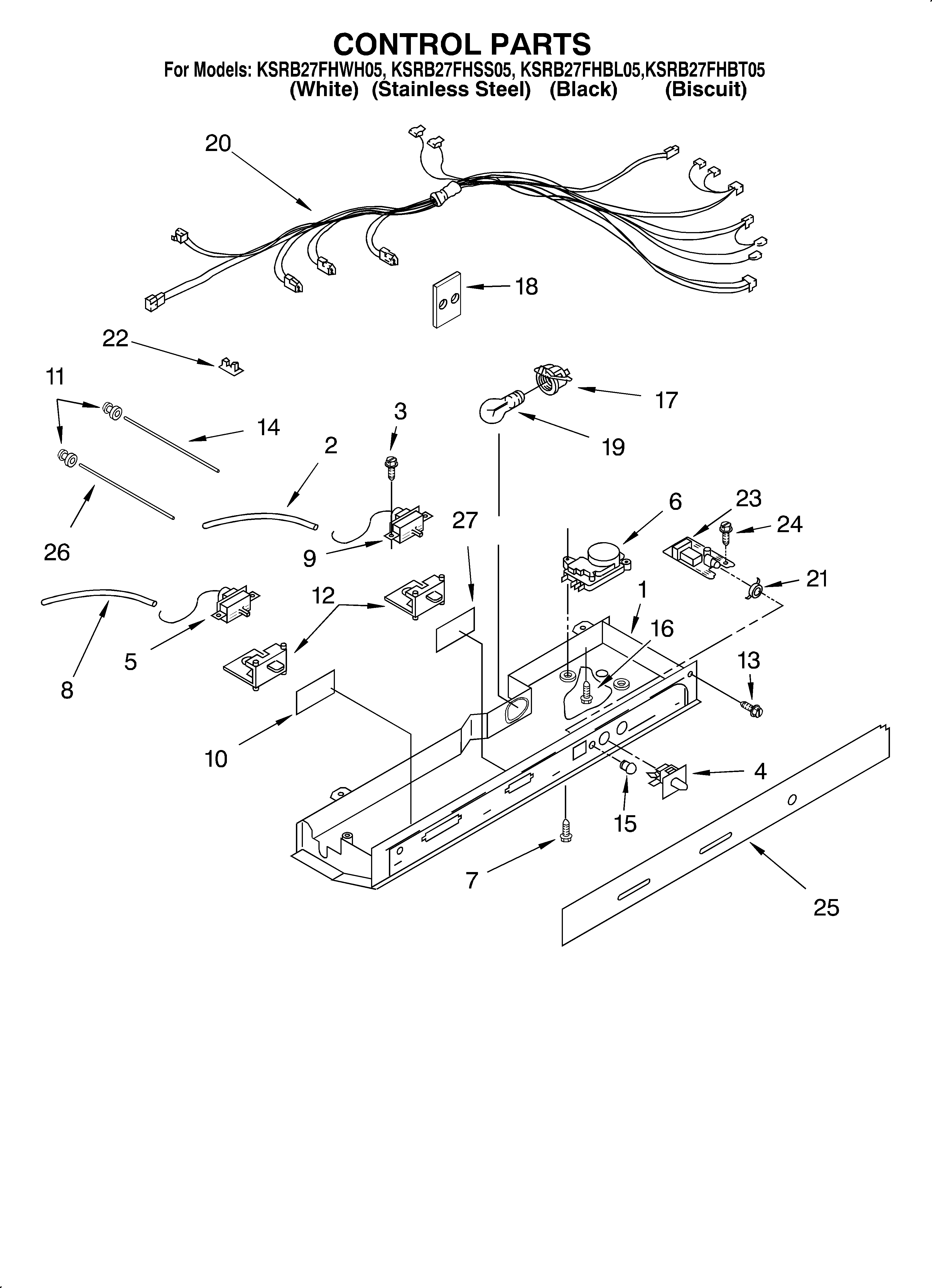 KitchenAid KSRB27FHBT05 control diagram