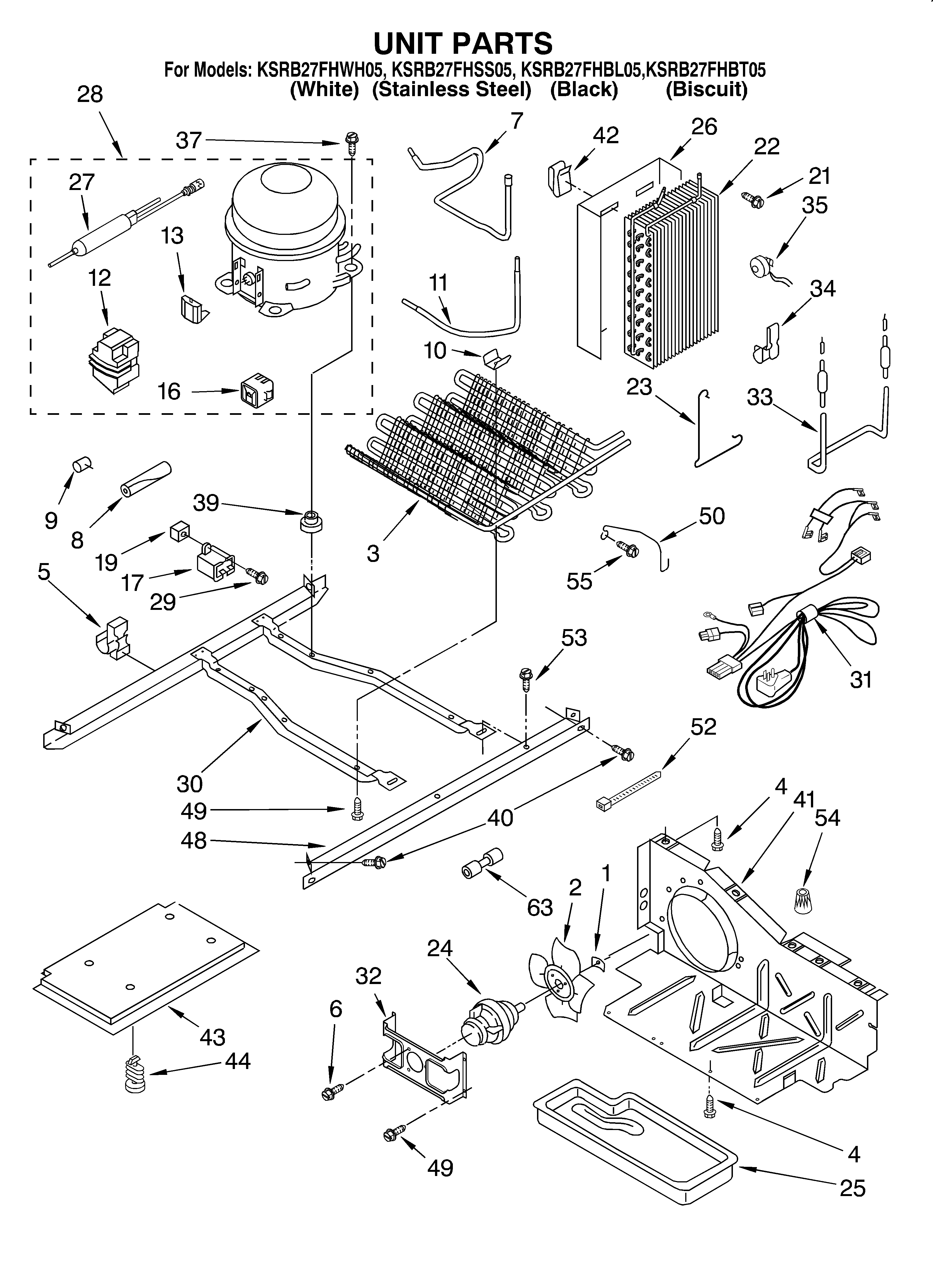 KitchenAid KSRB27FHBT05 unit diagram