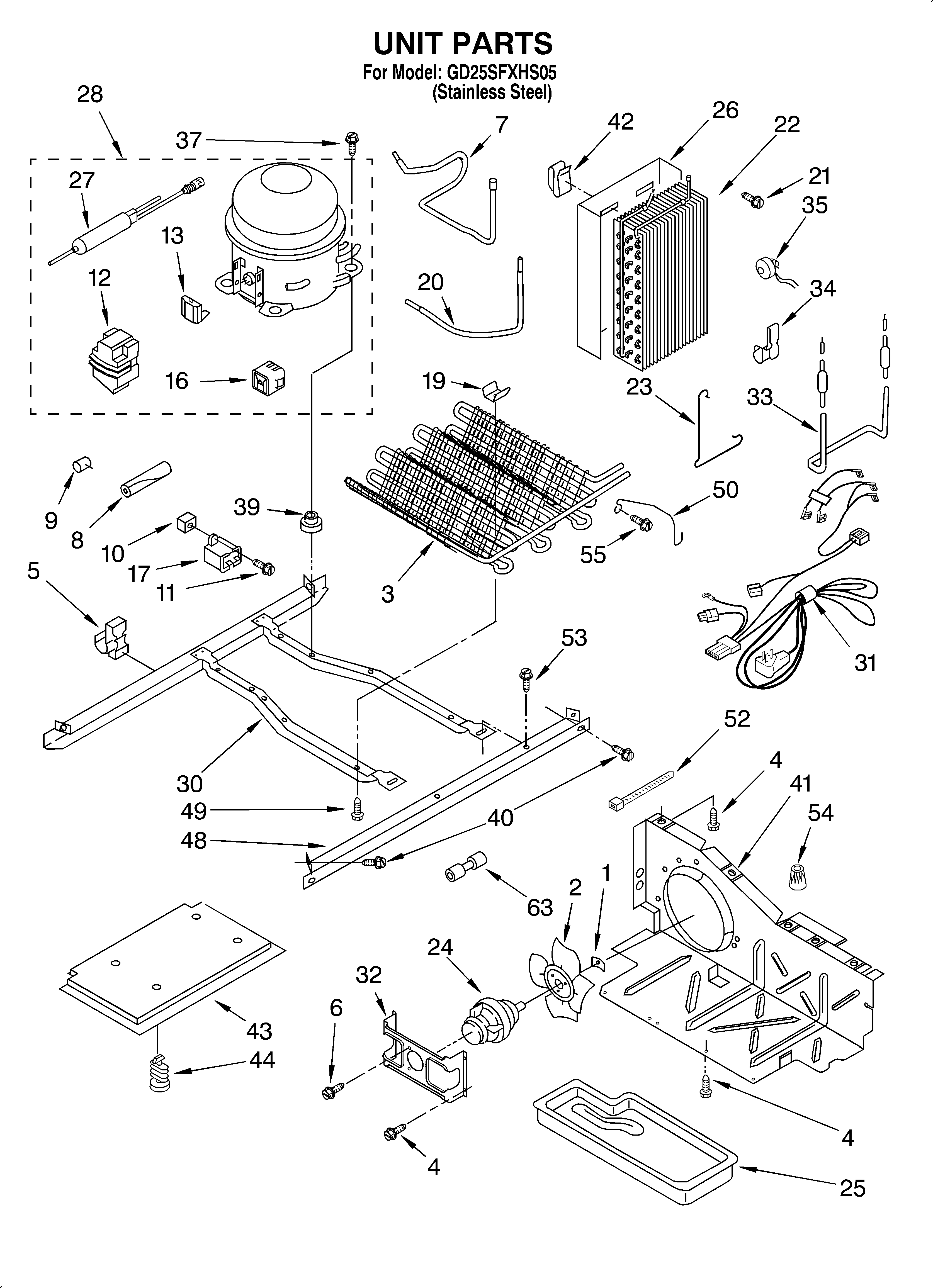 Whirlpool GD25SFXHS05 unit diagram