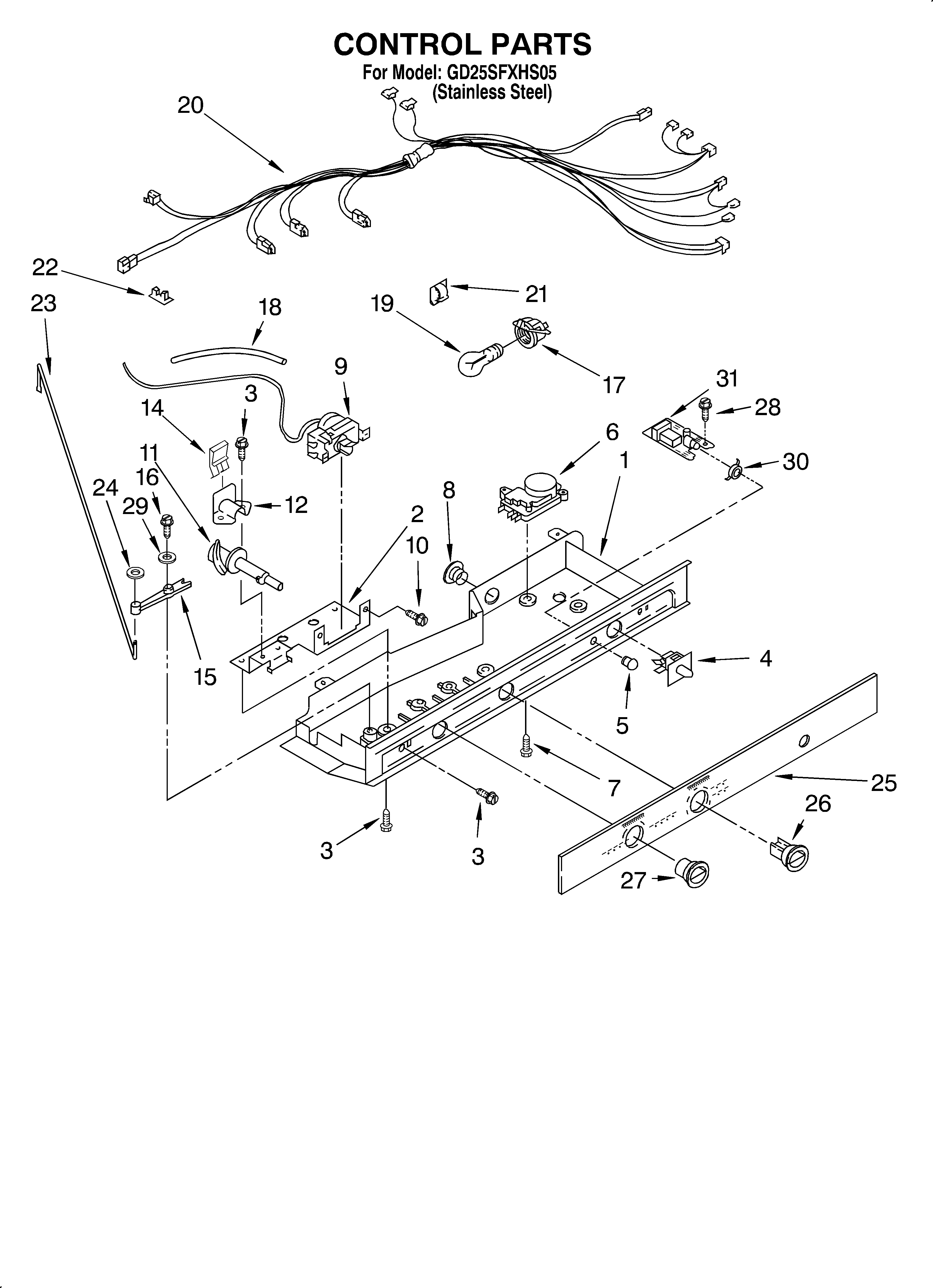 Whirlpool GD25SFXHS05 control diagram