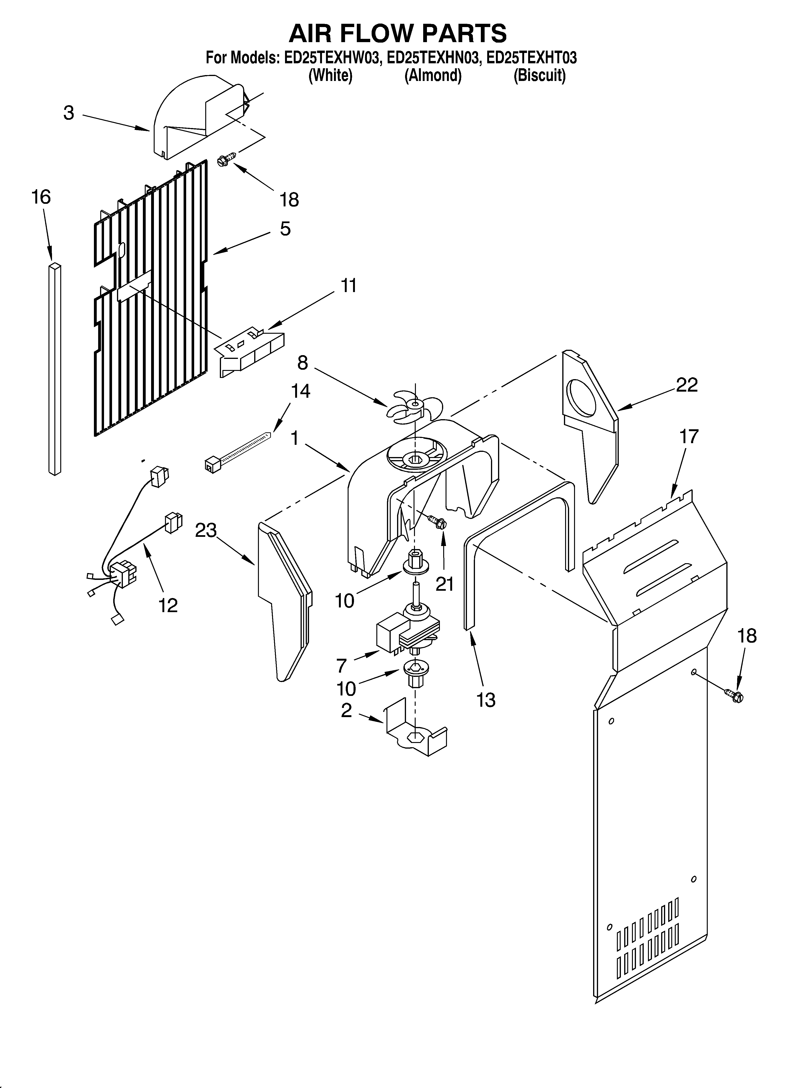 Whirlpool ED25TEXHT03 air flow diagram