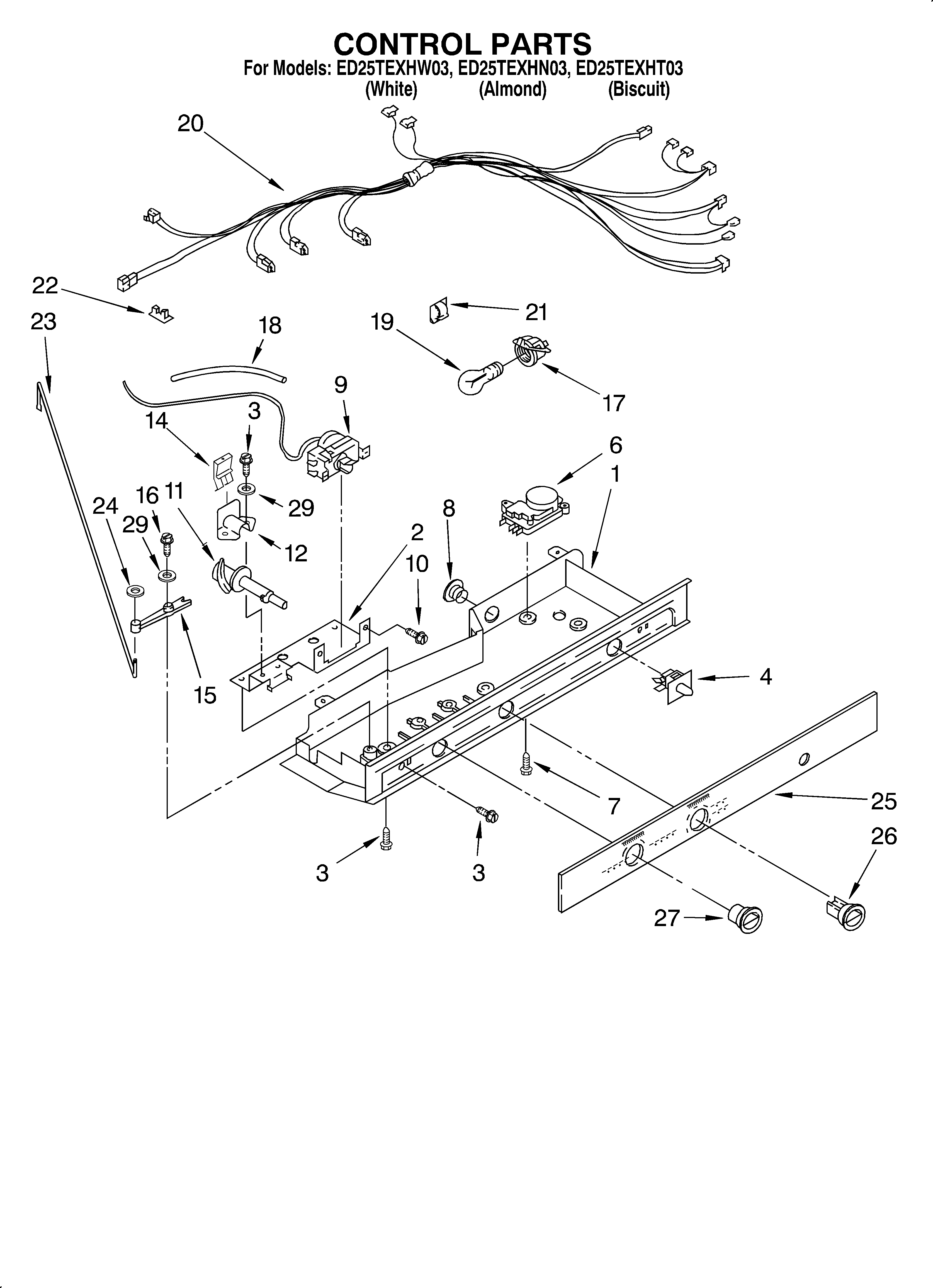 Whirlpool ED25TEXHT03 control diagram