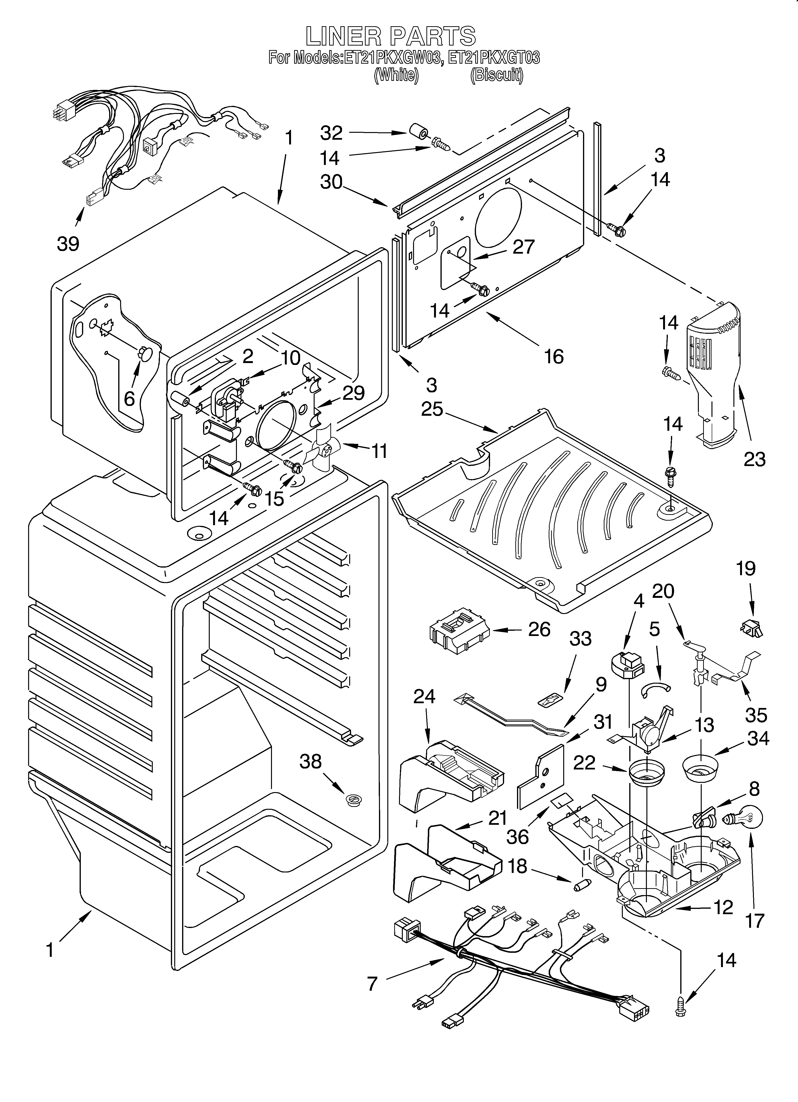 Whirlpool ET21PKXGW03 liner diagram