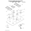 KitchenAid KGCC566HBT2 cooktop, burner, grate/literature diagram