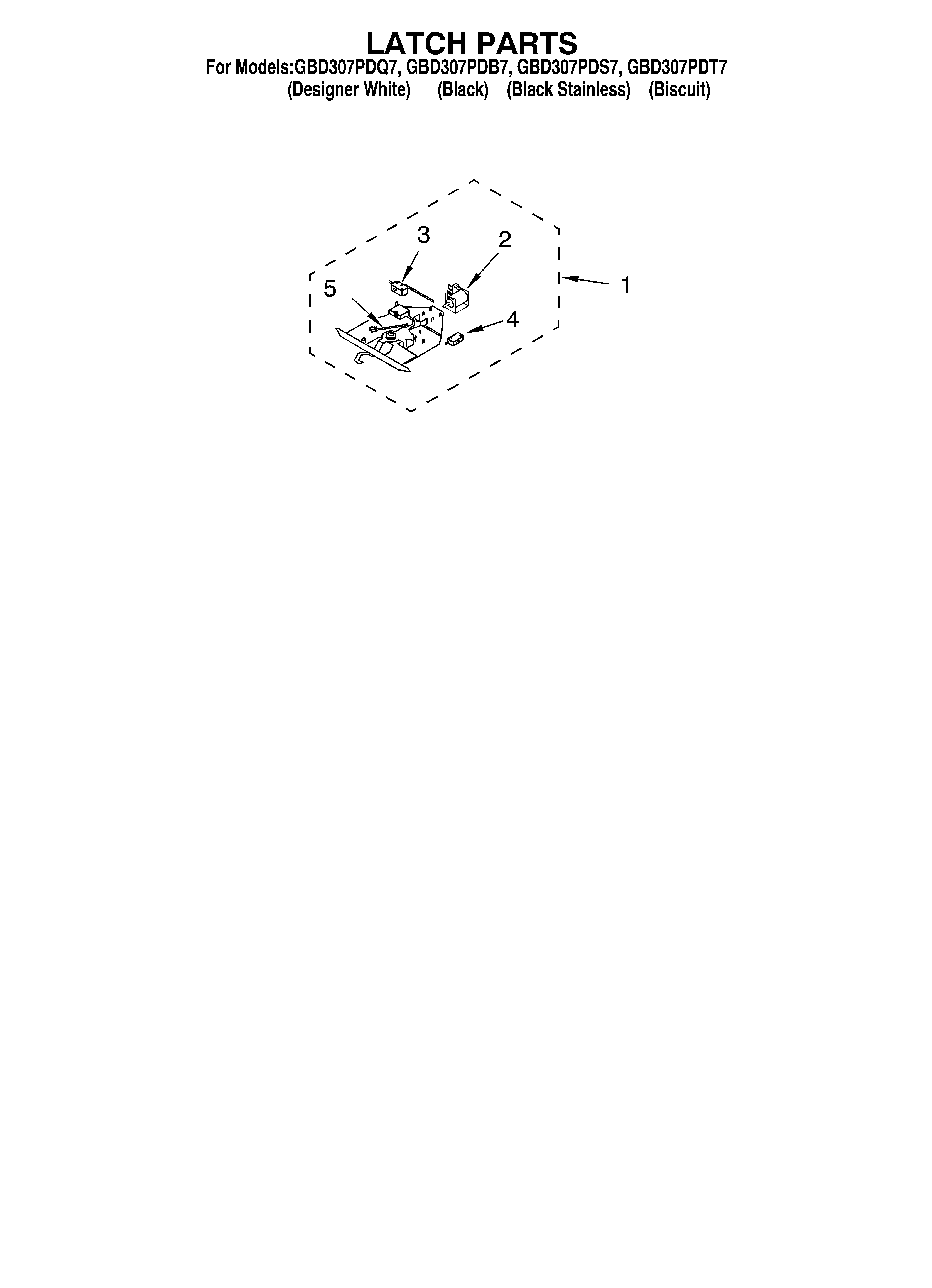 Whirlpool GBD307PDQ7 latch diagram