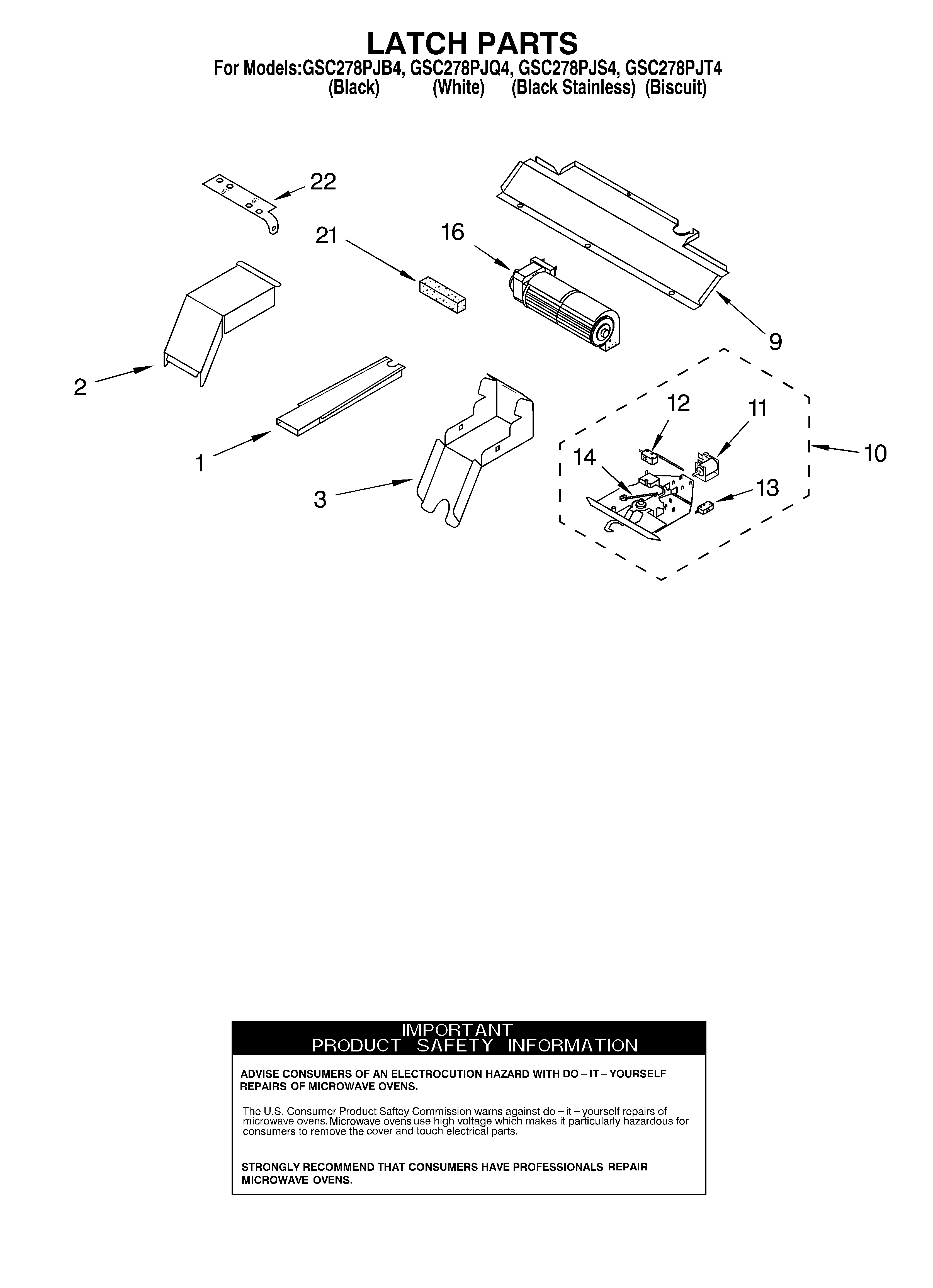 Whirlpool GSC278PJQ4 latch diagram