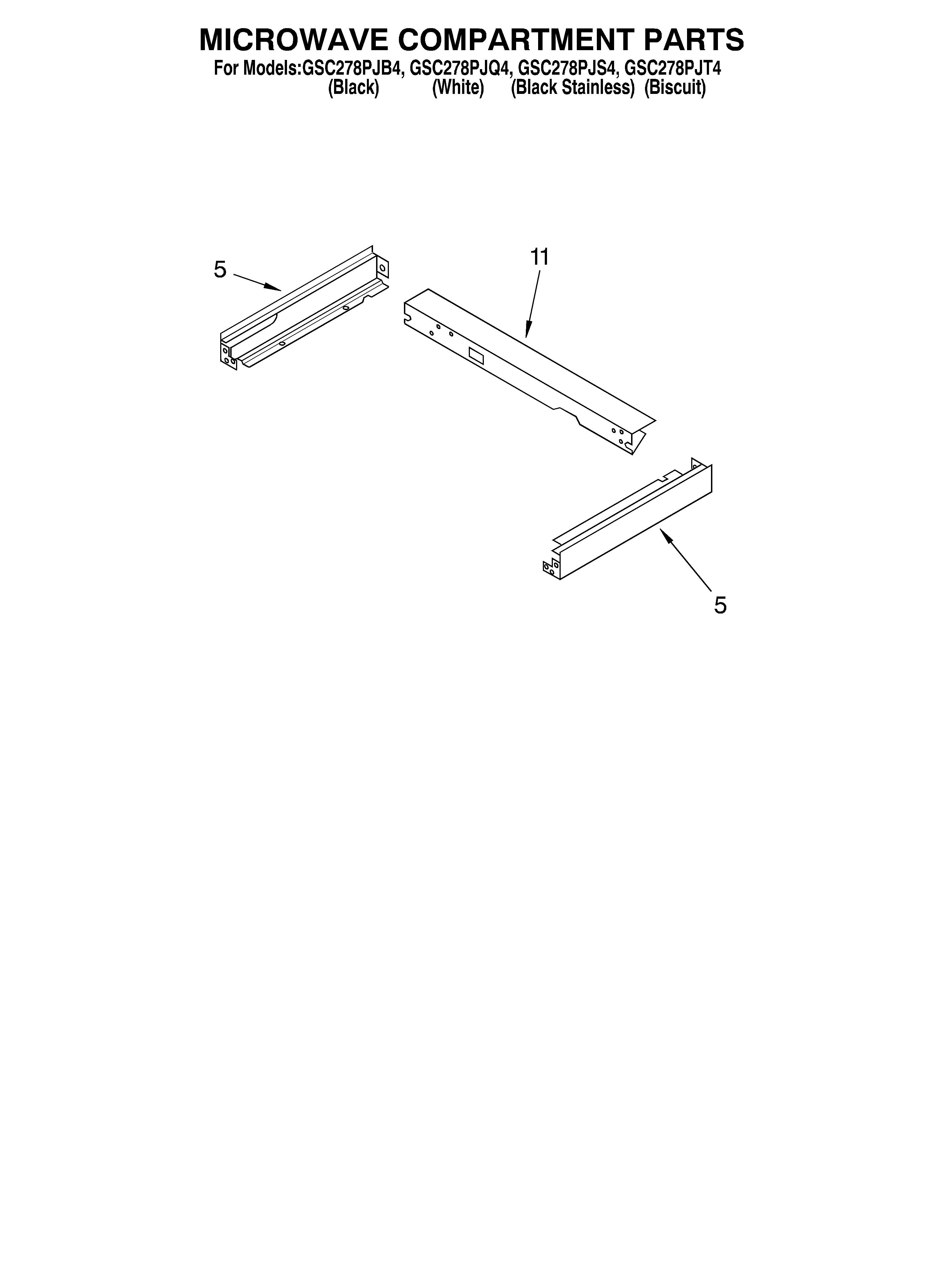 Whirlpool GSC278PJQ4 microwave compartment diagram