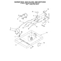 Whirlpool GLT3614GT3 burner box, gas valves, switches diagram