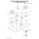 Whirlpool GLT3615GB3 cooktop, burner, grate/literature diagram