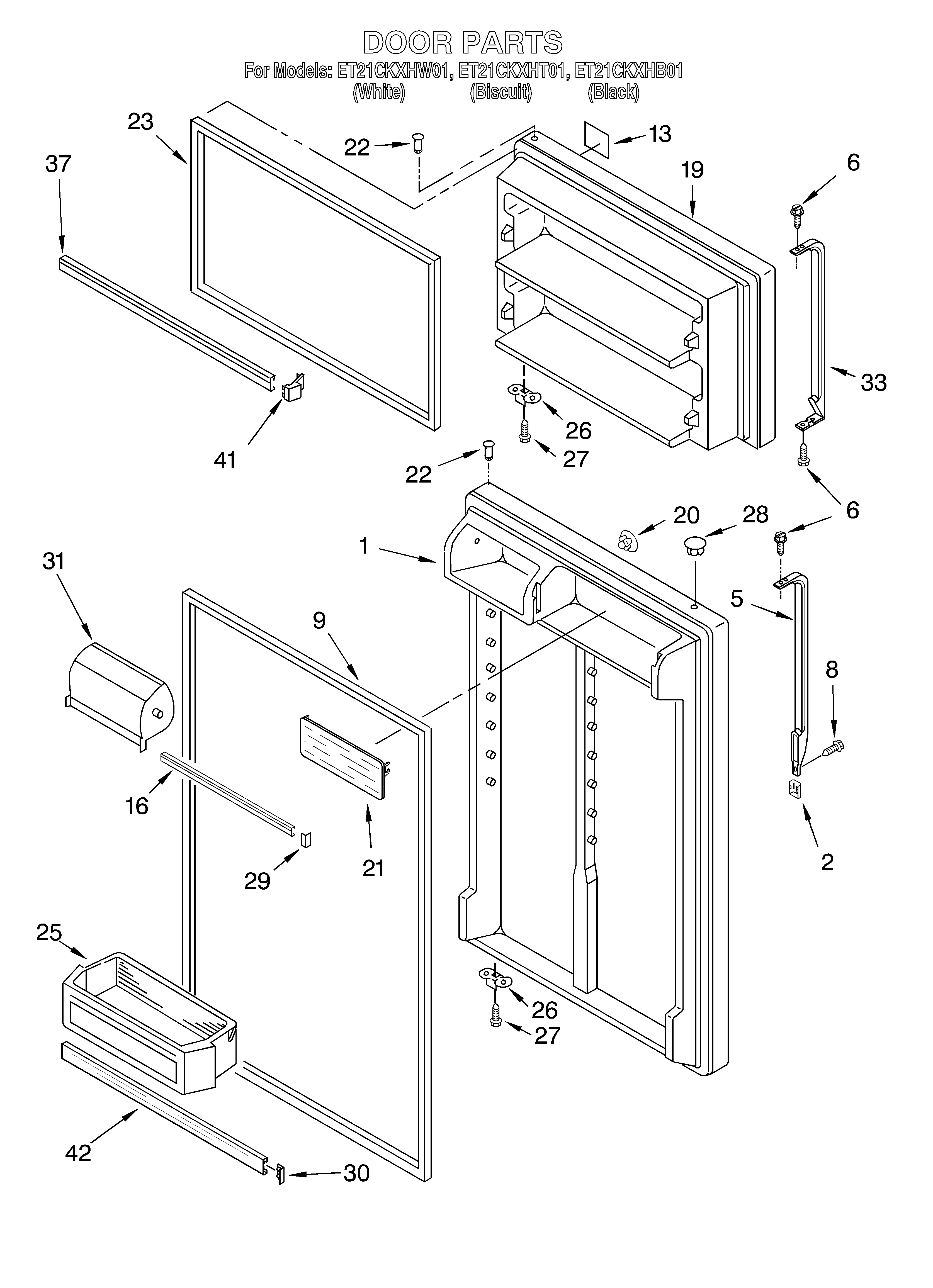 Whirlpool ET21CKXHT01 door diagram