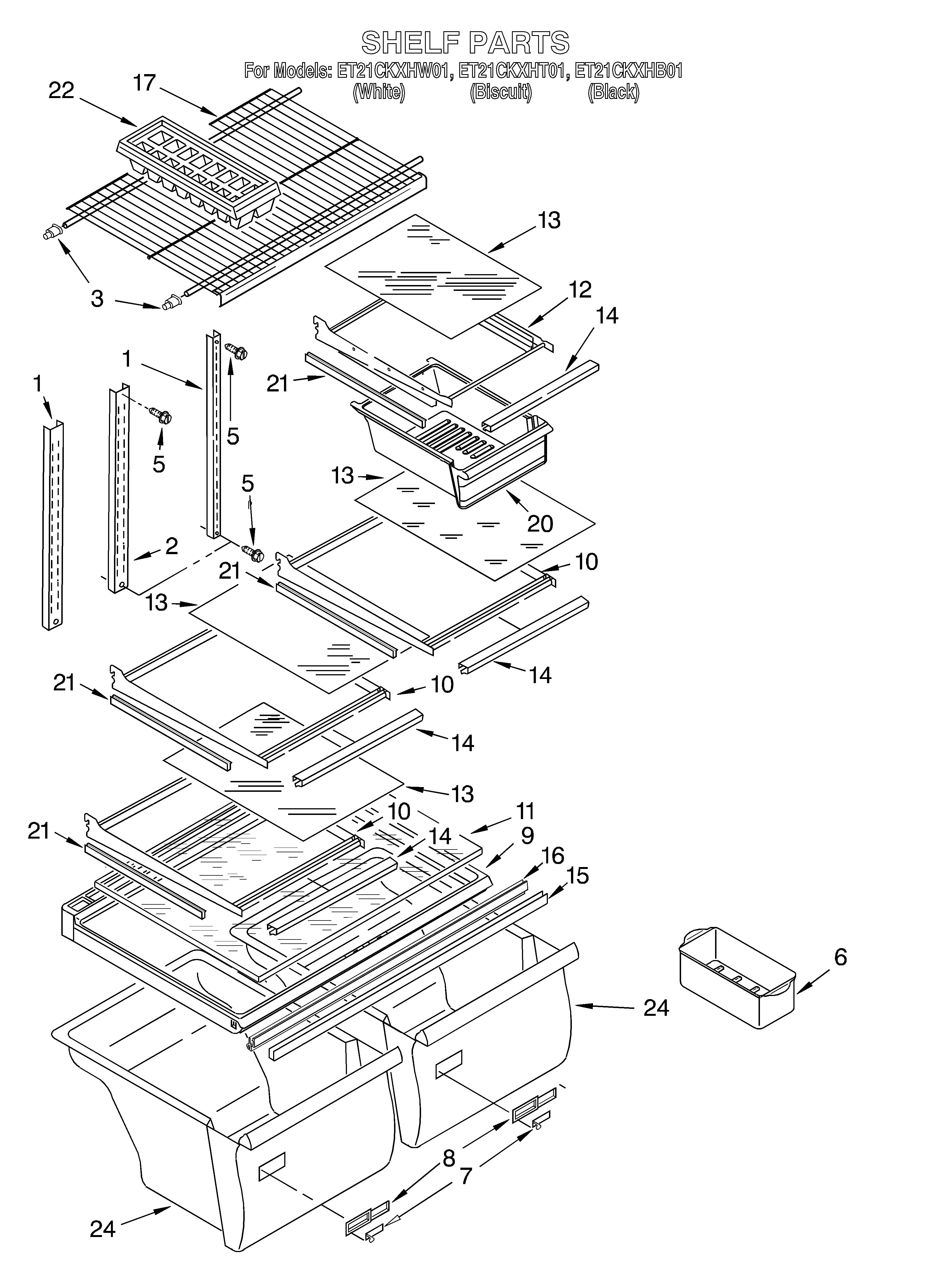Whirlpool ET21CKXHT01 shelf/optional diagram