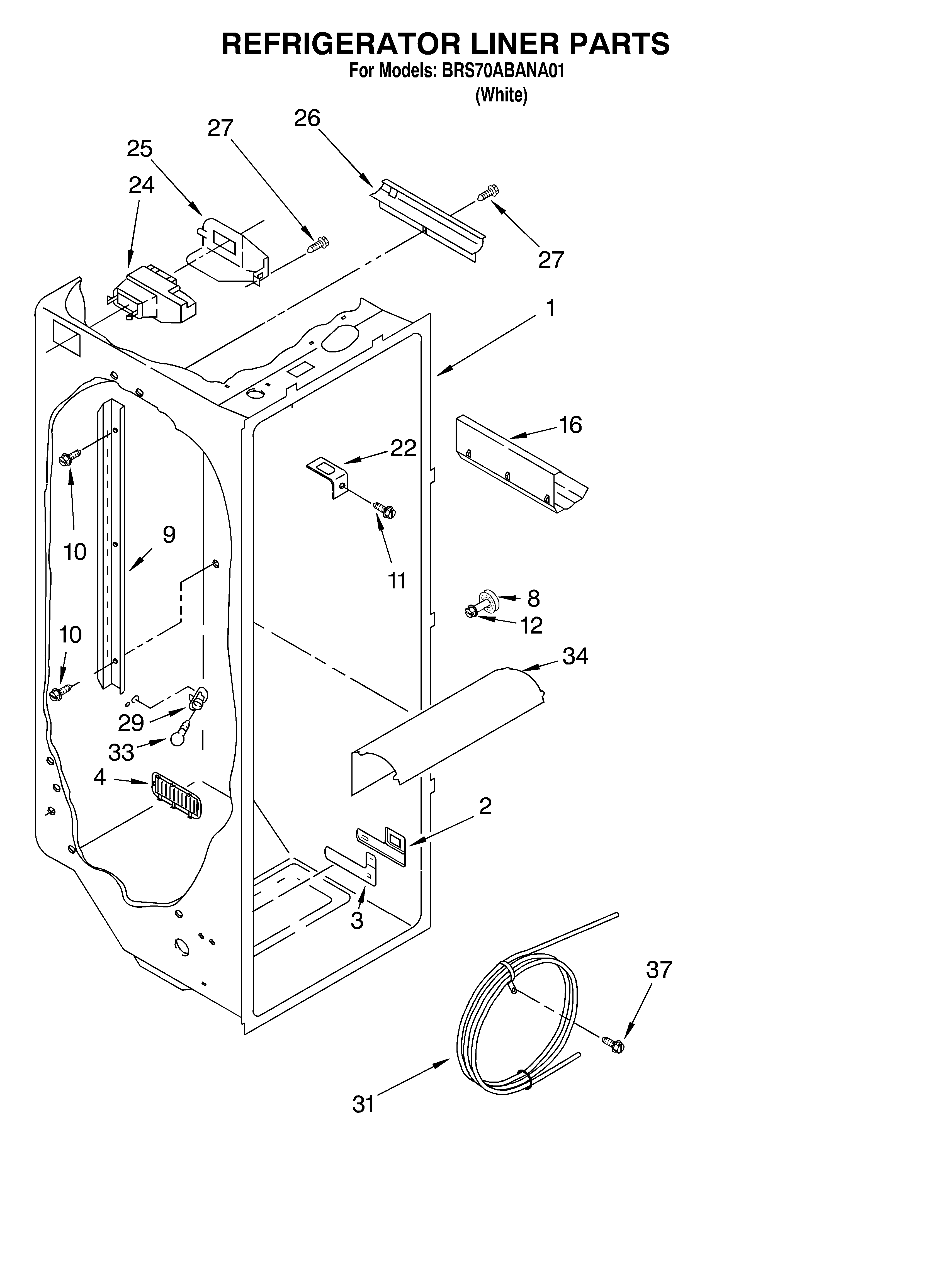 Whirlpool BRS70ABANA01 refrigerator liner diagram