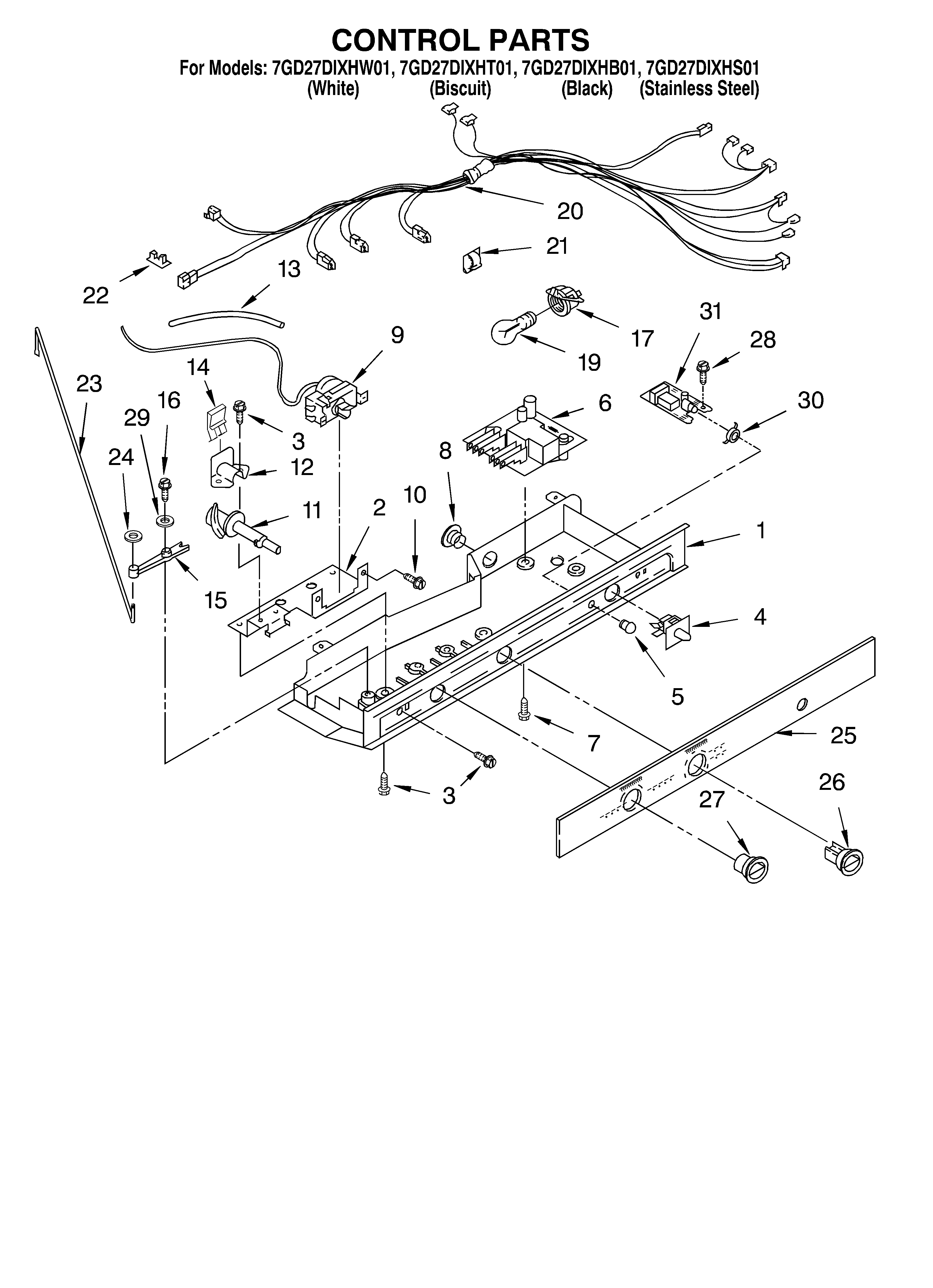 Whirlpool 7GD27DIXHT01 control diagram