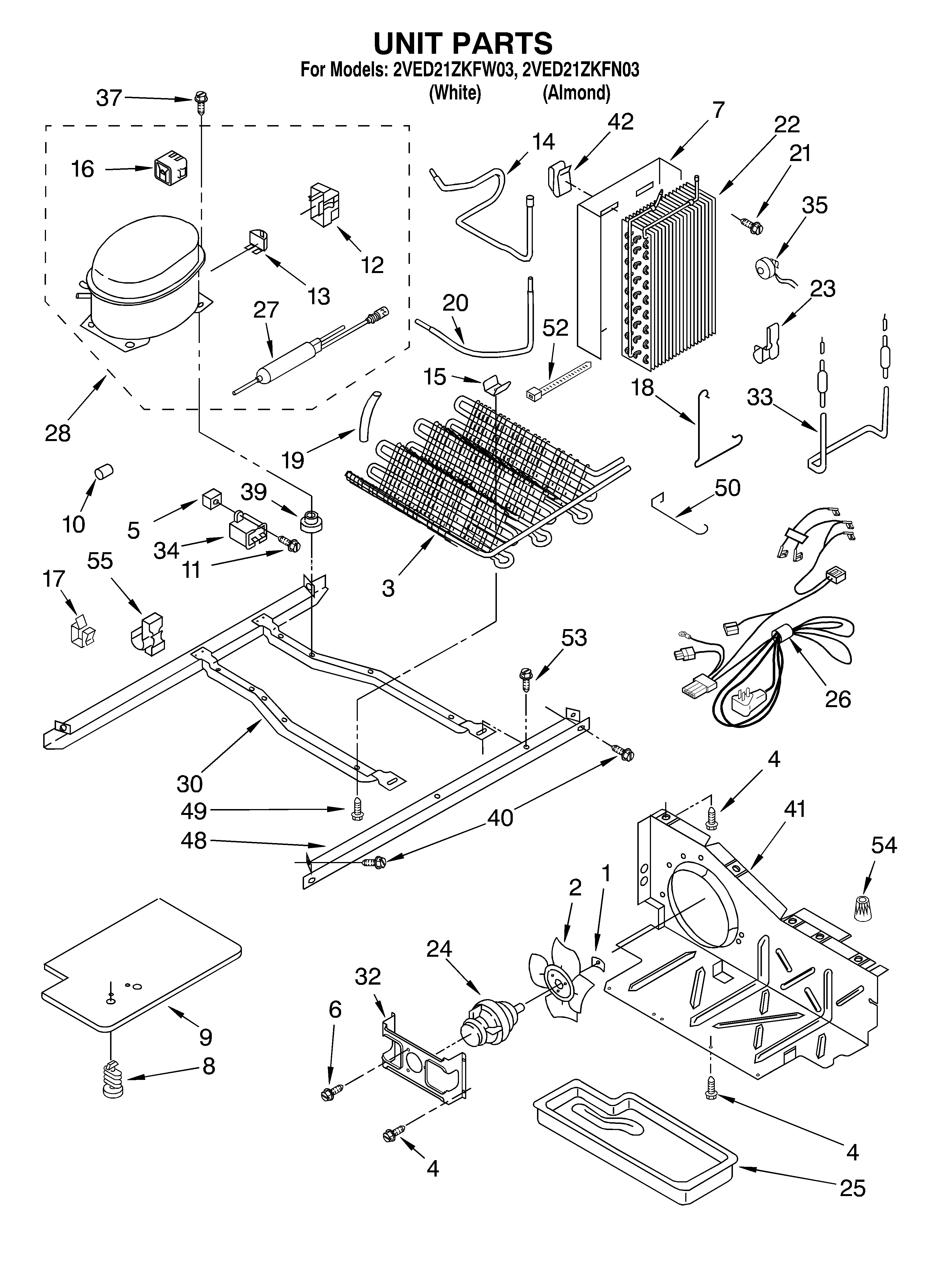 Whirlpool 2VED21ZKFW03 unit diagram