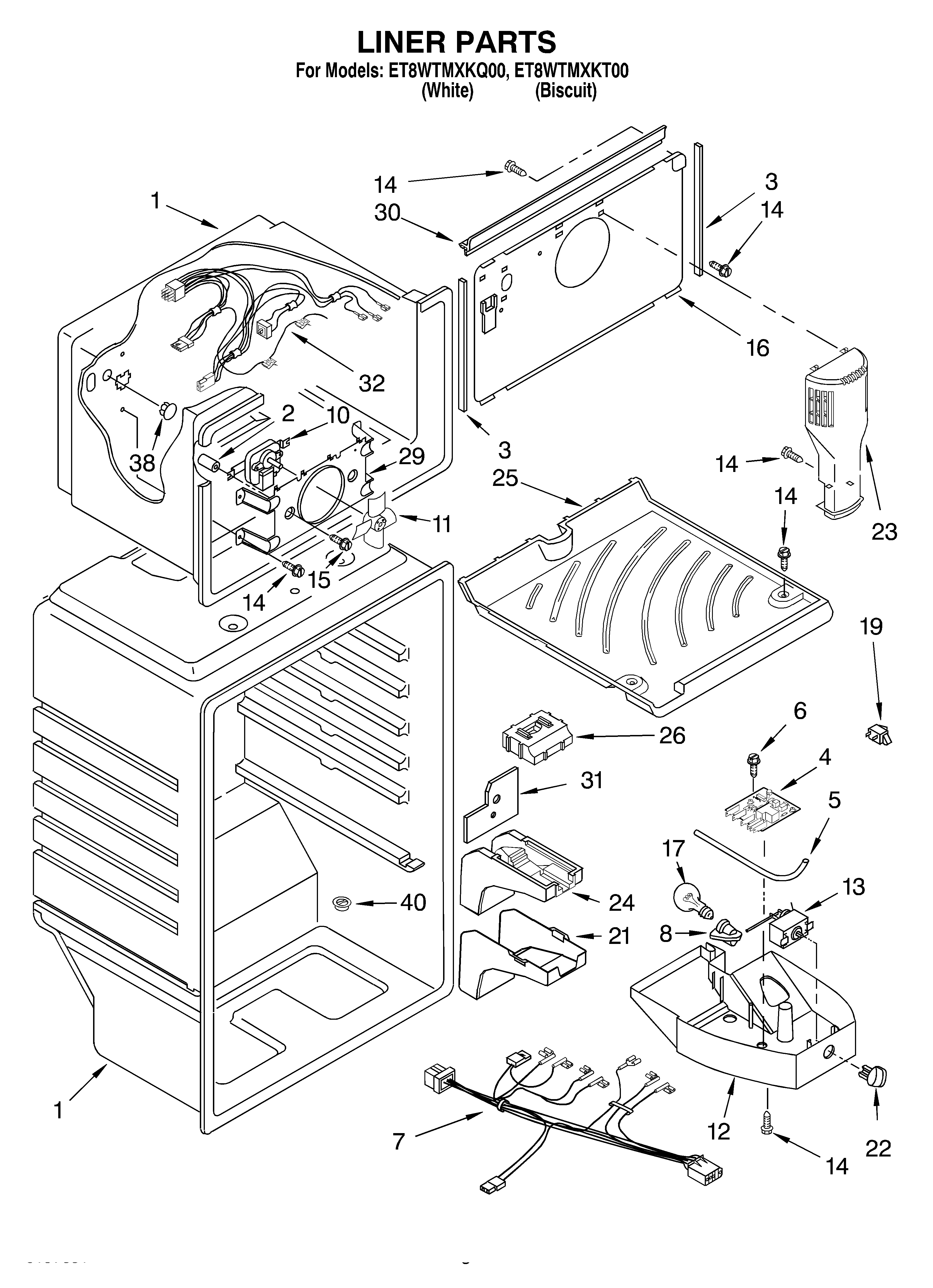 Whirlpool ET8WTMXKT00 liner diagram