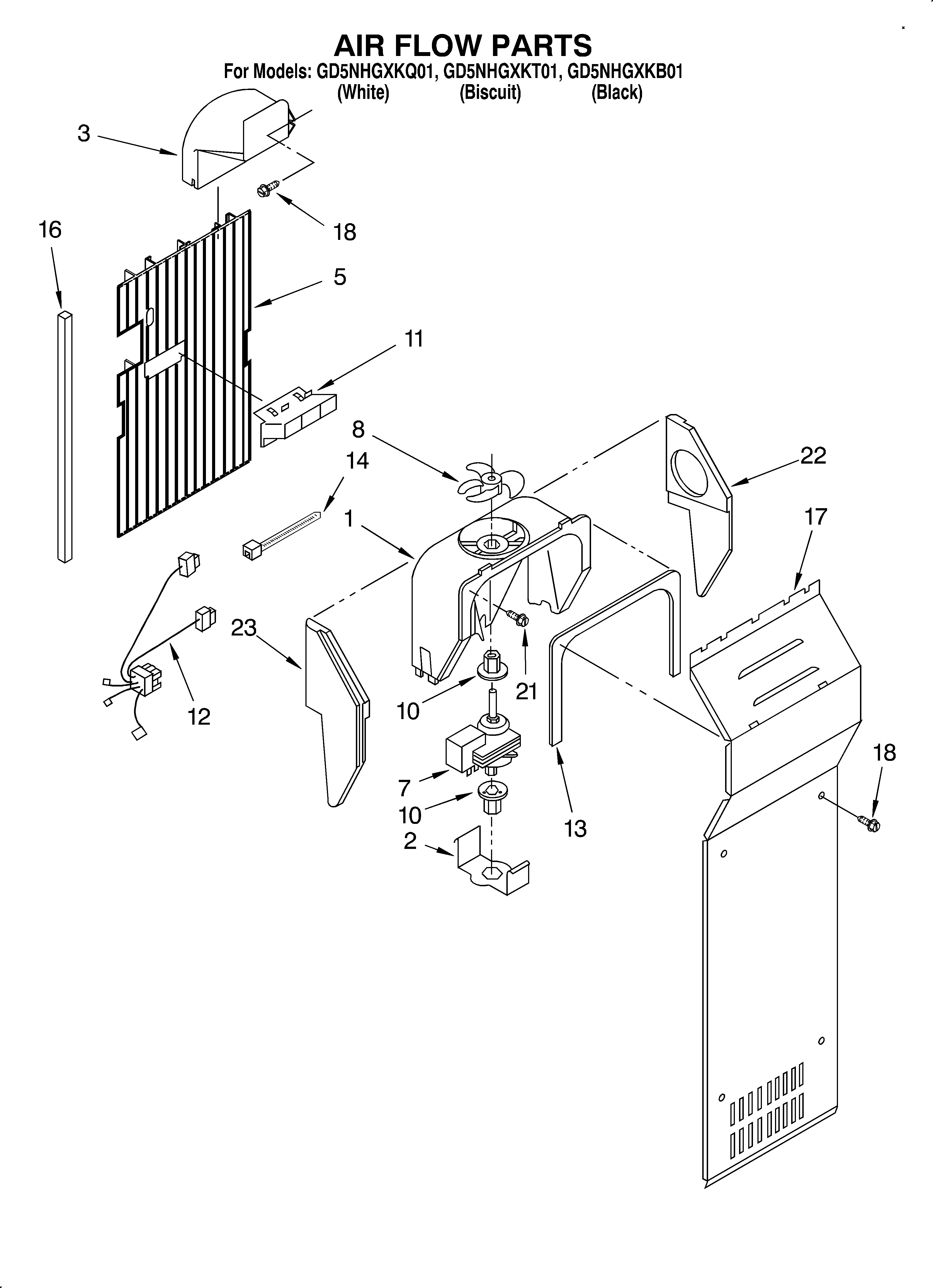 Whirlpool GD5NHGXKB01 air flow diagram