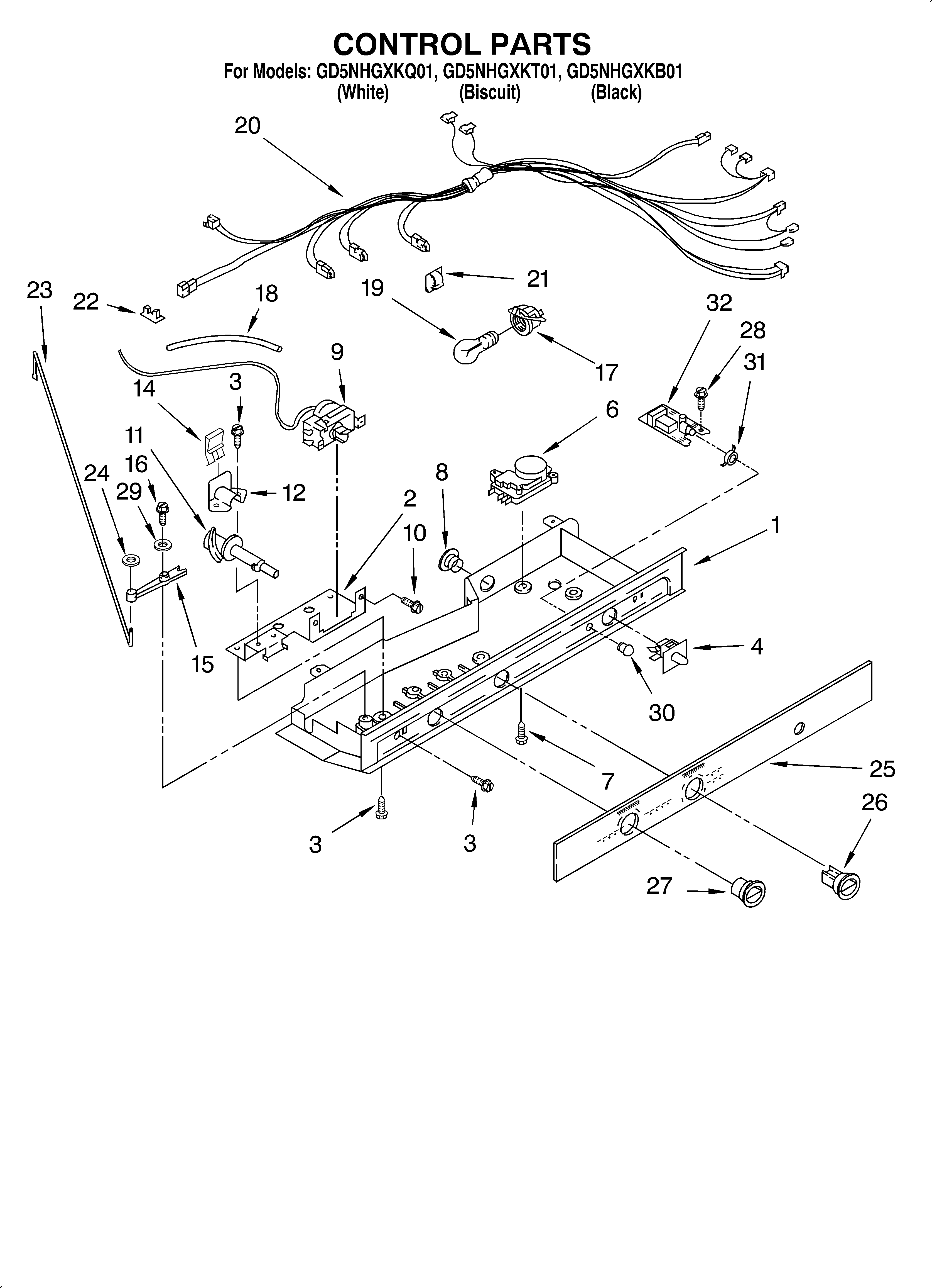 Whirlpool GD5NHGXKB01 control diagram
