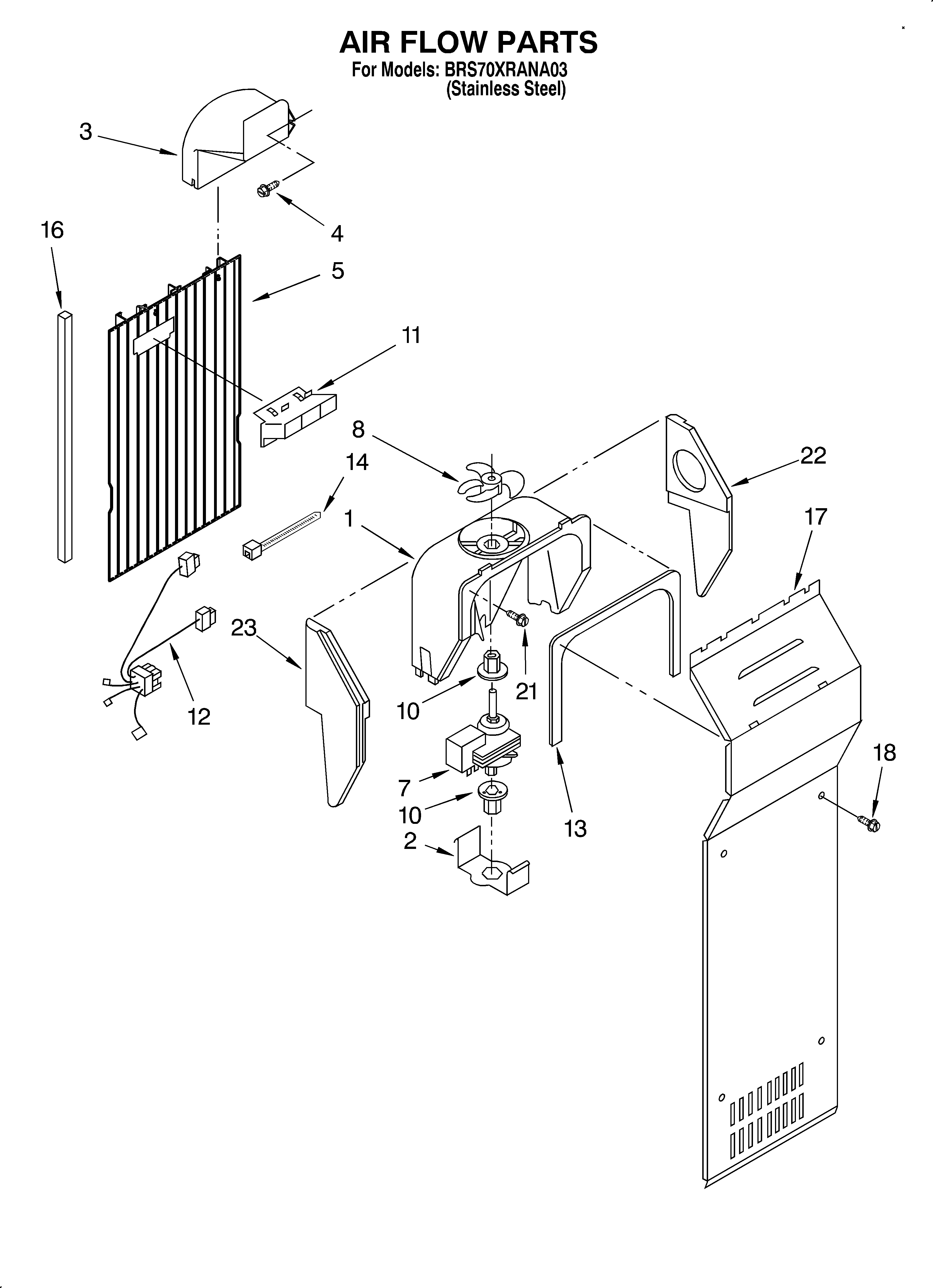 Whirlpool BRS70XRANA03 air flow diagram