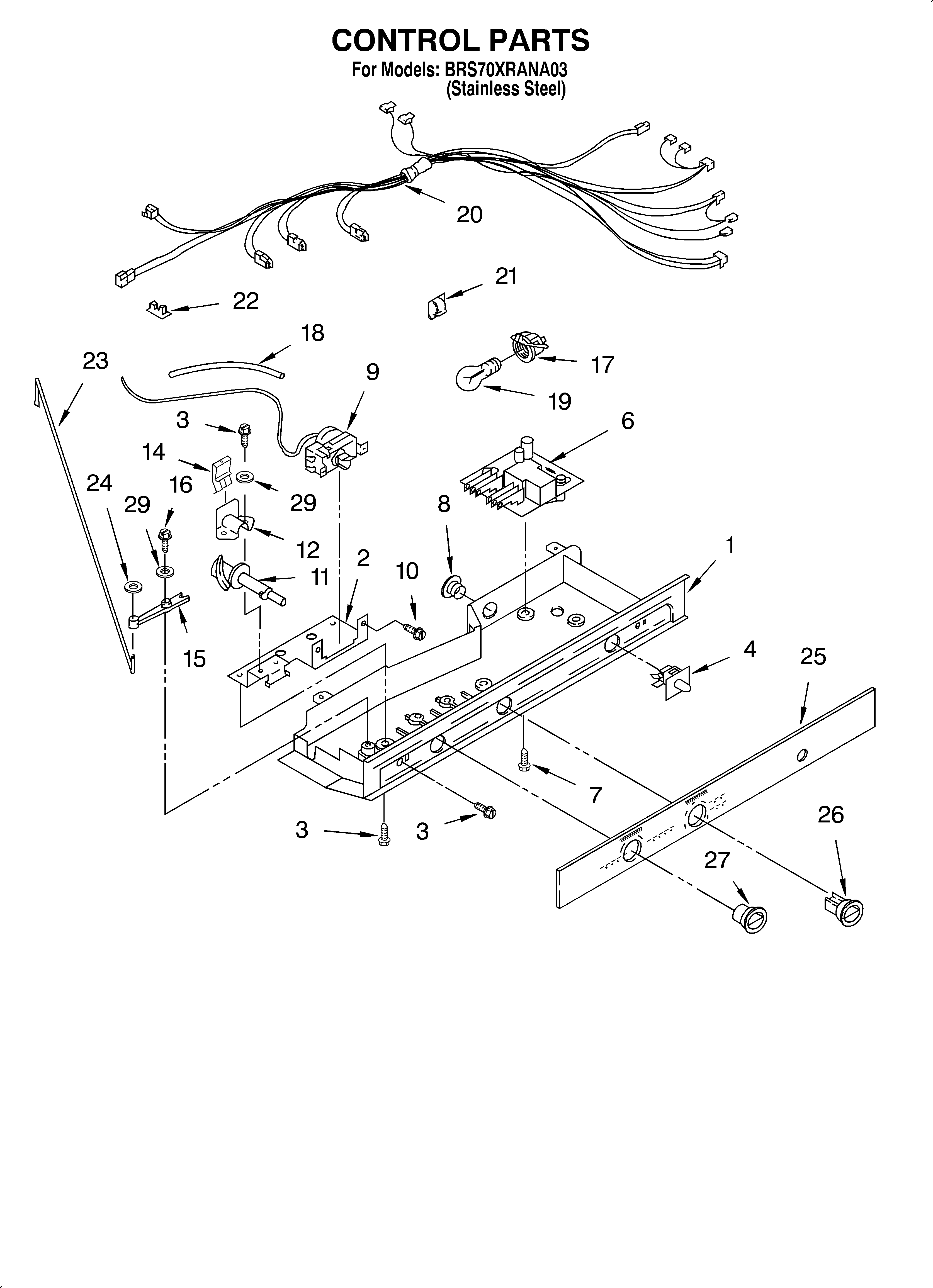 Whirlpool BRS70XRANA03 control diagram