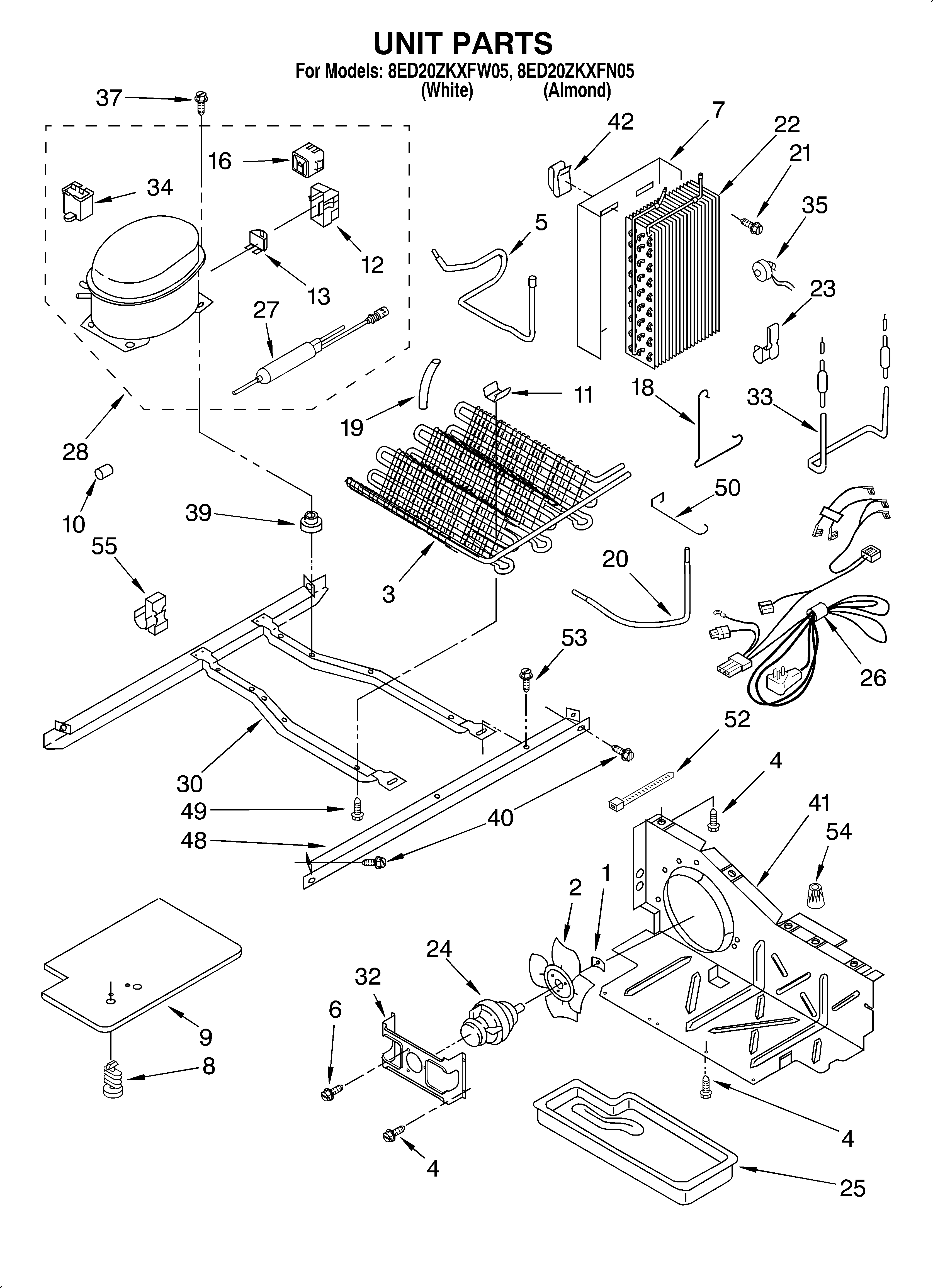 Whirlpool 8ED20ZKXFW05 unit diagram