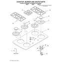 KitchenAid KGCT365GBT2 cooktop, burner, grate/literature diagram