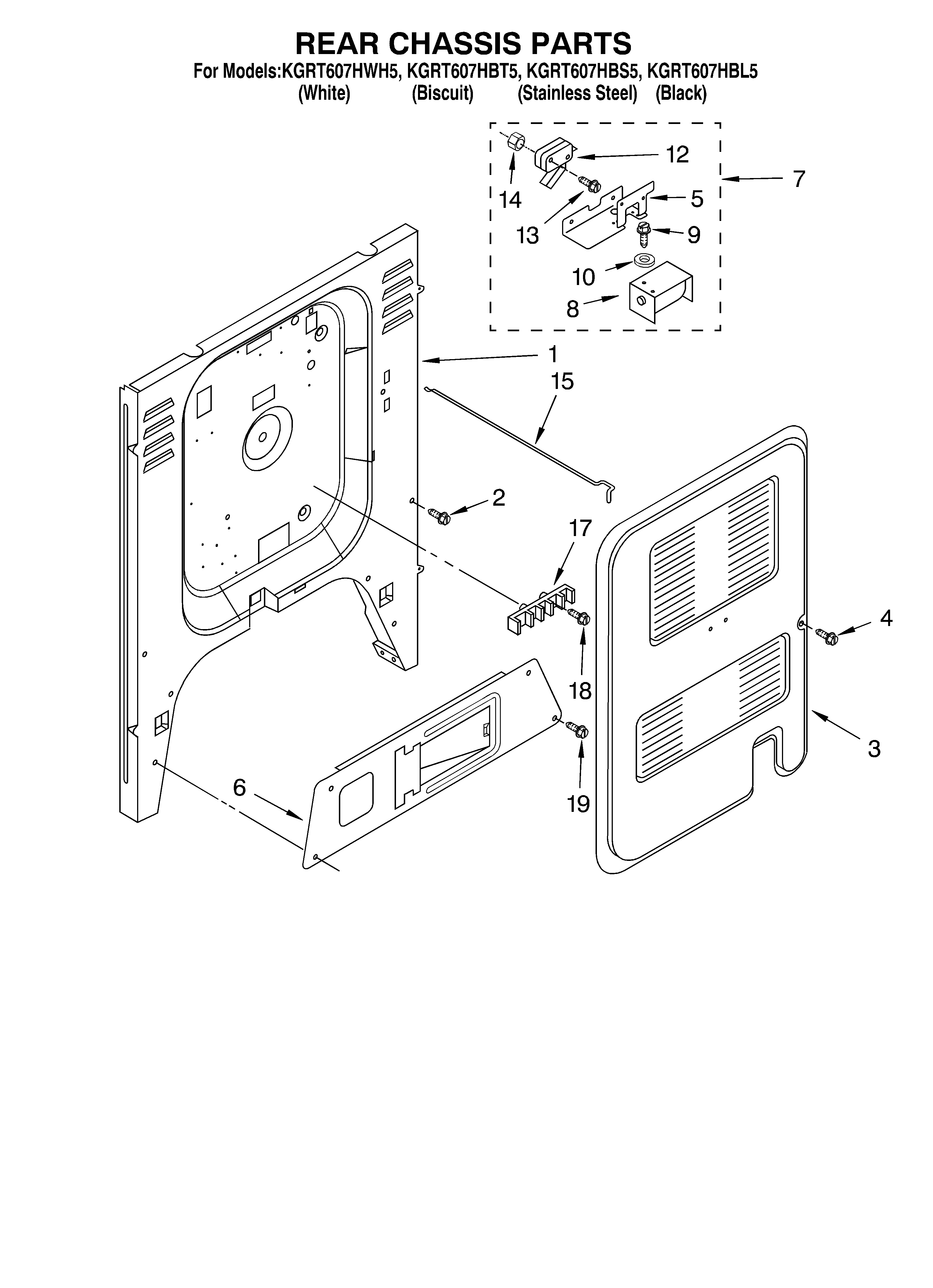 KitchenAid KGRT607HBL5 rear chassis/optional diagram