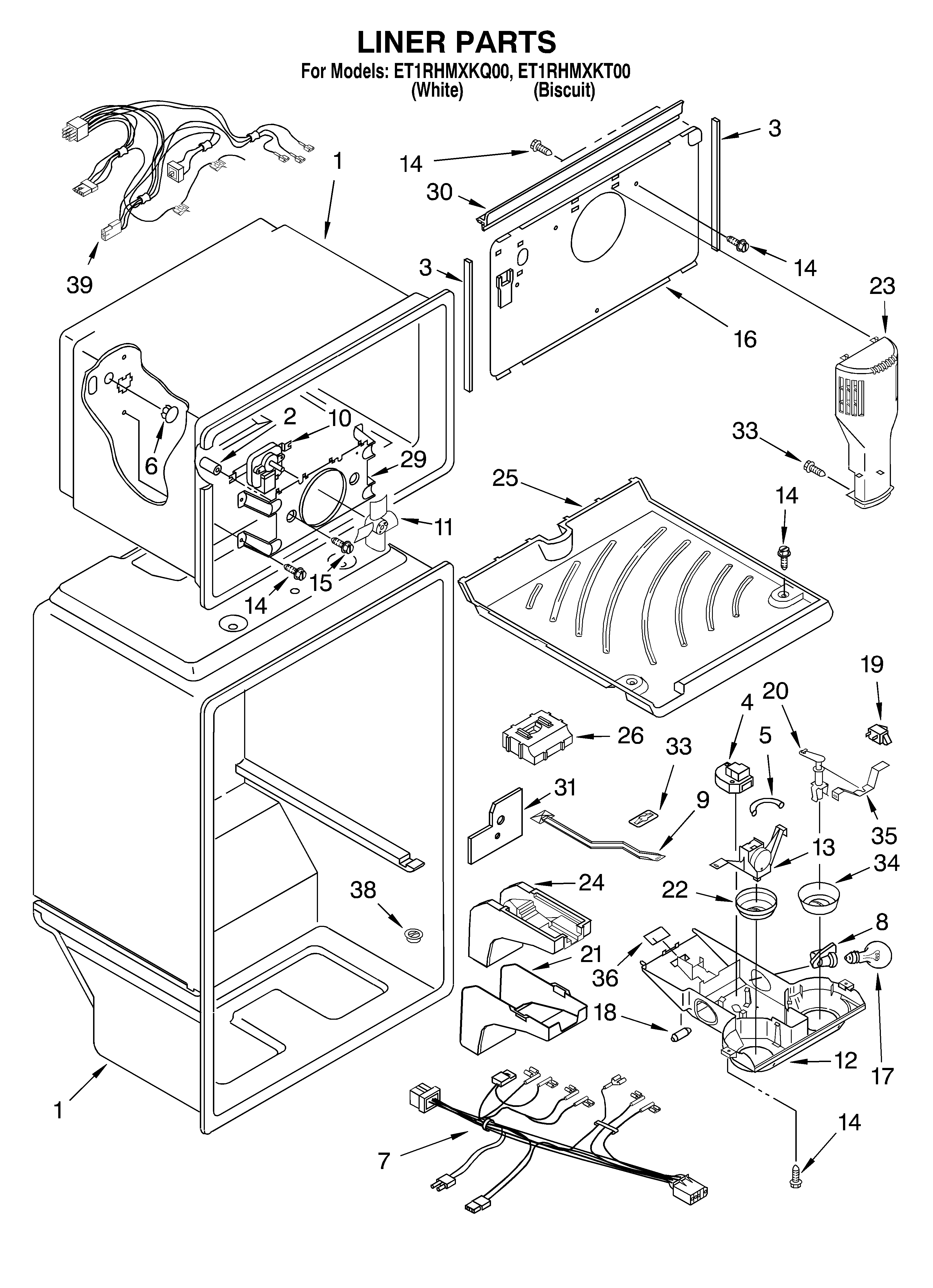 Whirlpool ET1RHMXKT00 liner diagram