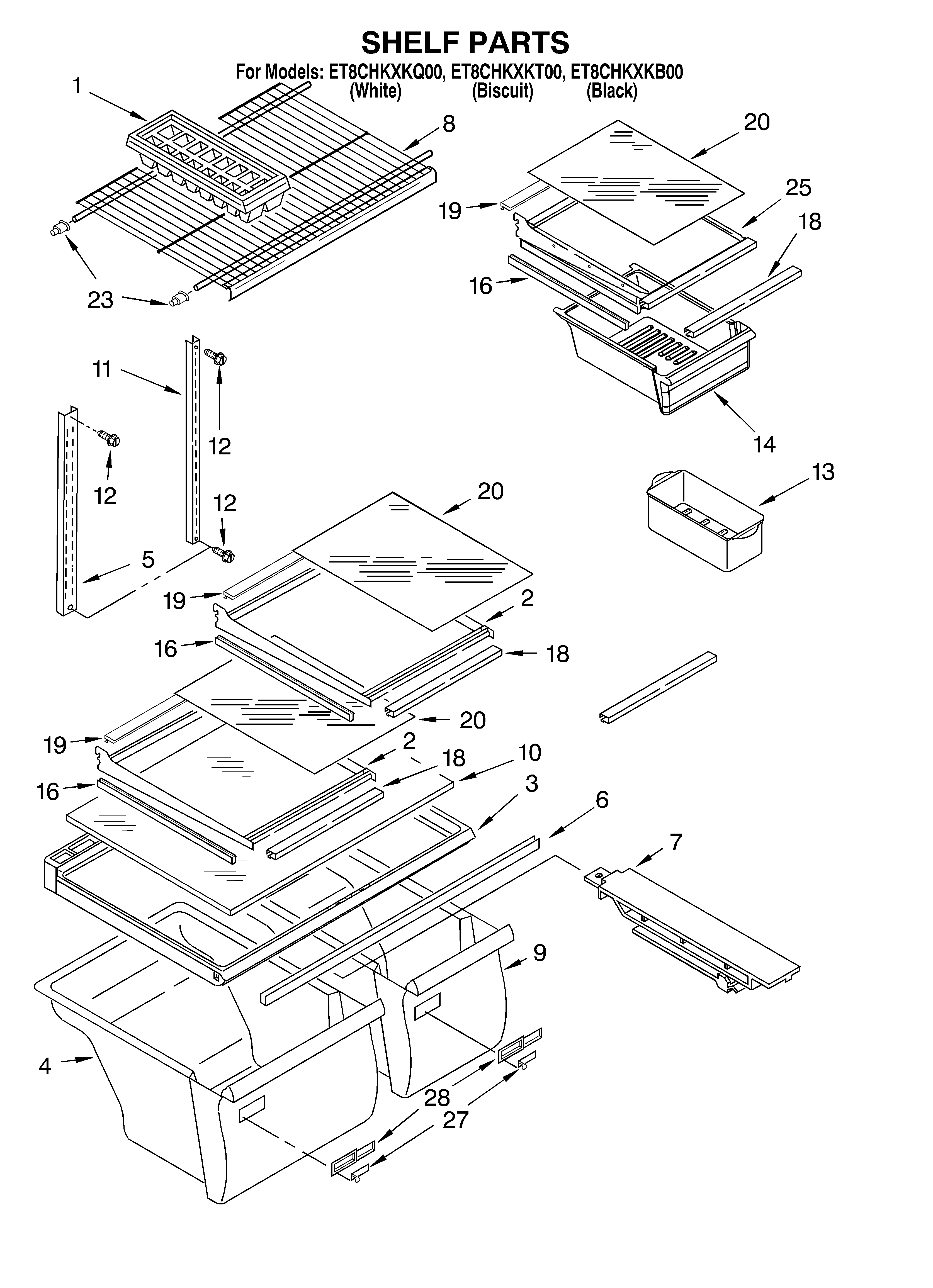 Whirlpool ET8CHKXKT00 shelf/optional diagram