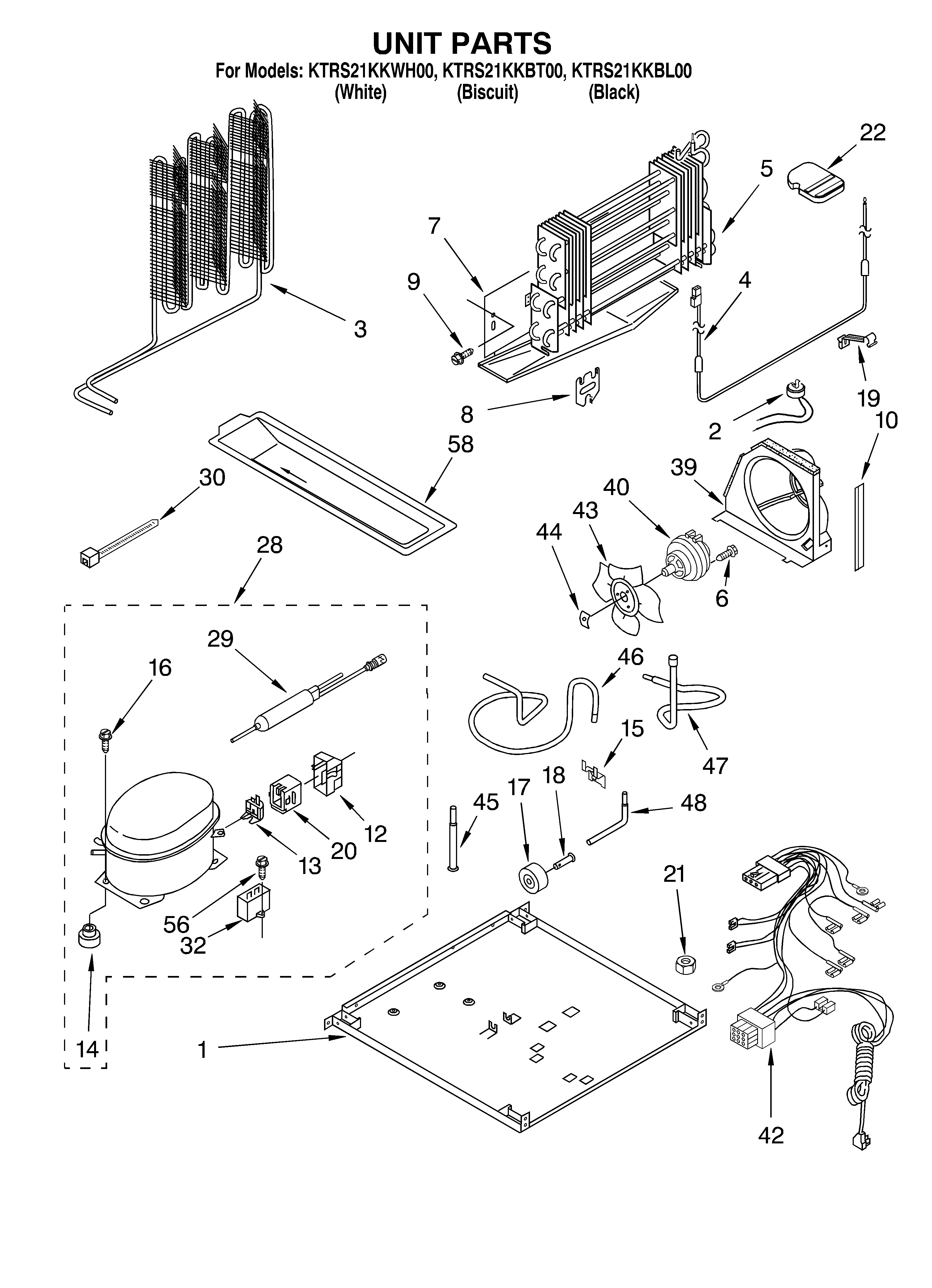 KitchenAid KTRS21KKWH00 unit diagram