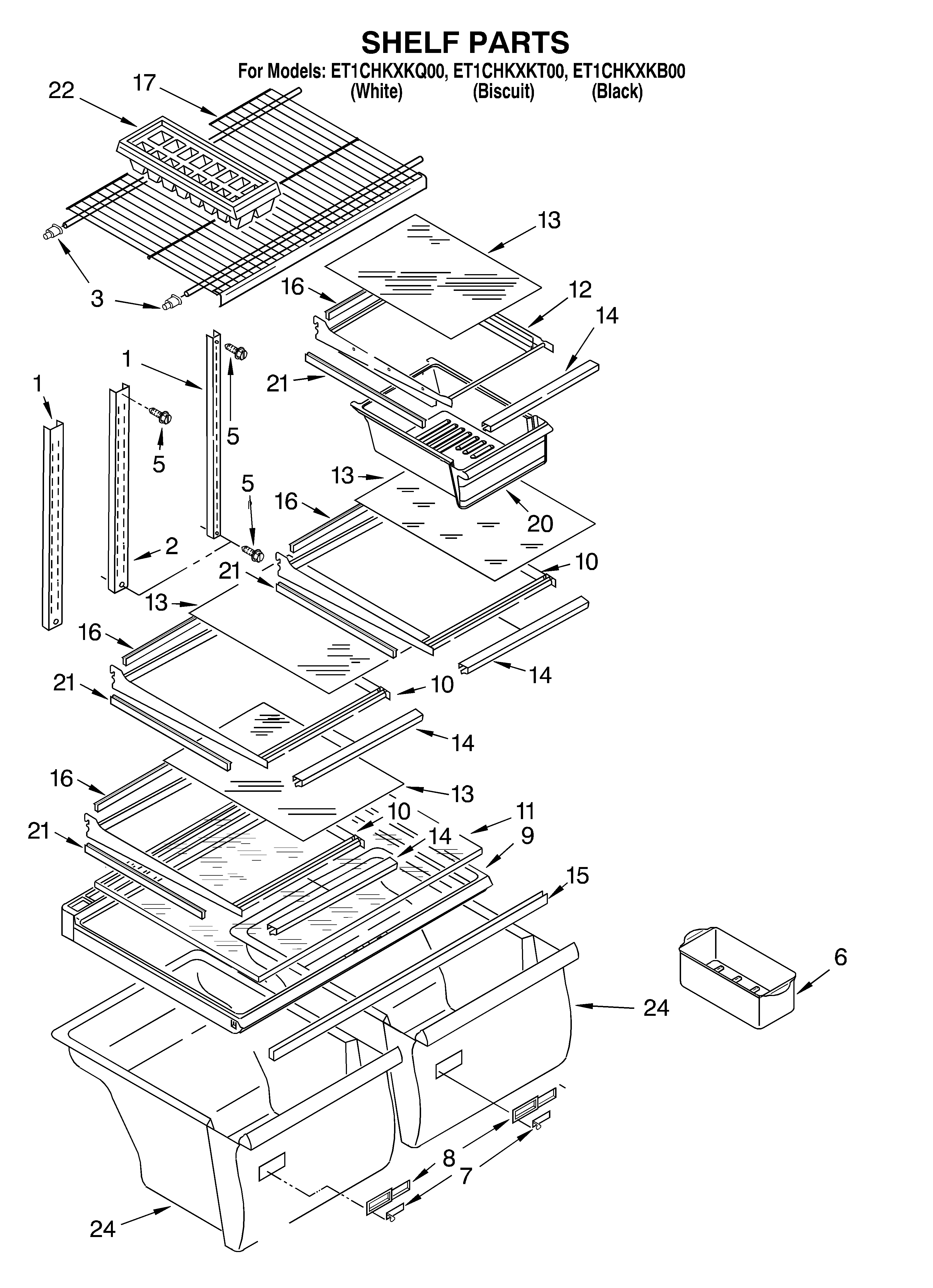 Whirlpool ET1CHKXKQ00 shelf/optional diagram