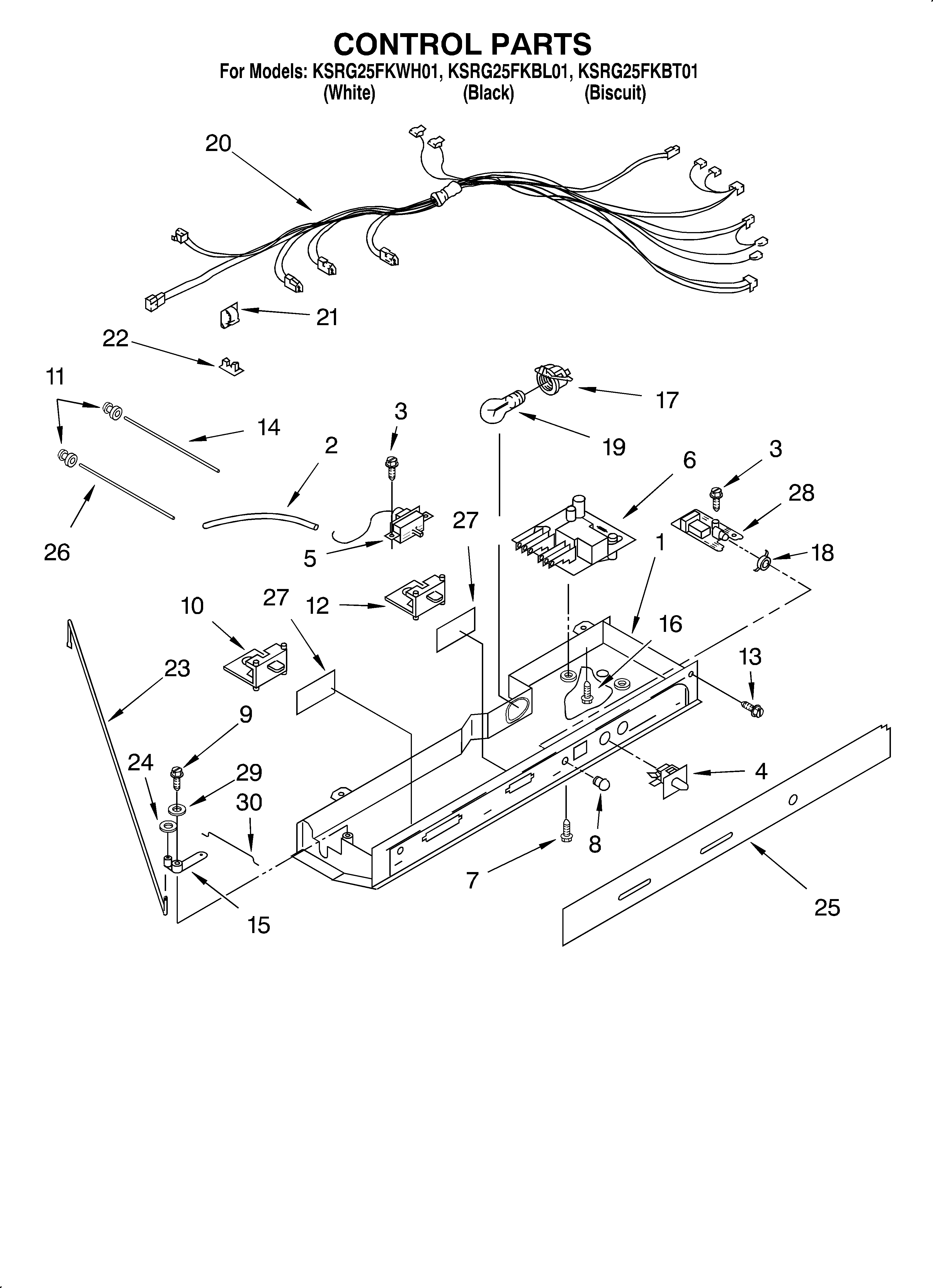 KitchenAid KSRG25FKBT01 control diagram