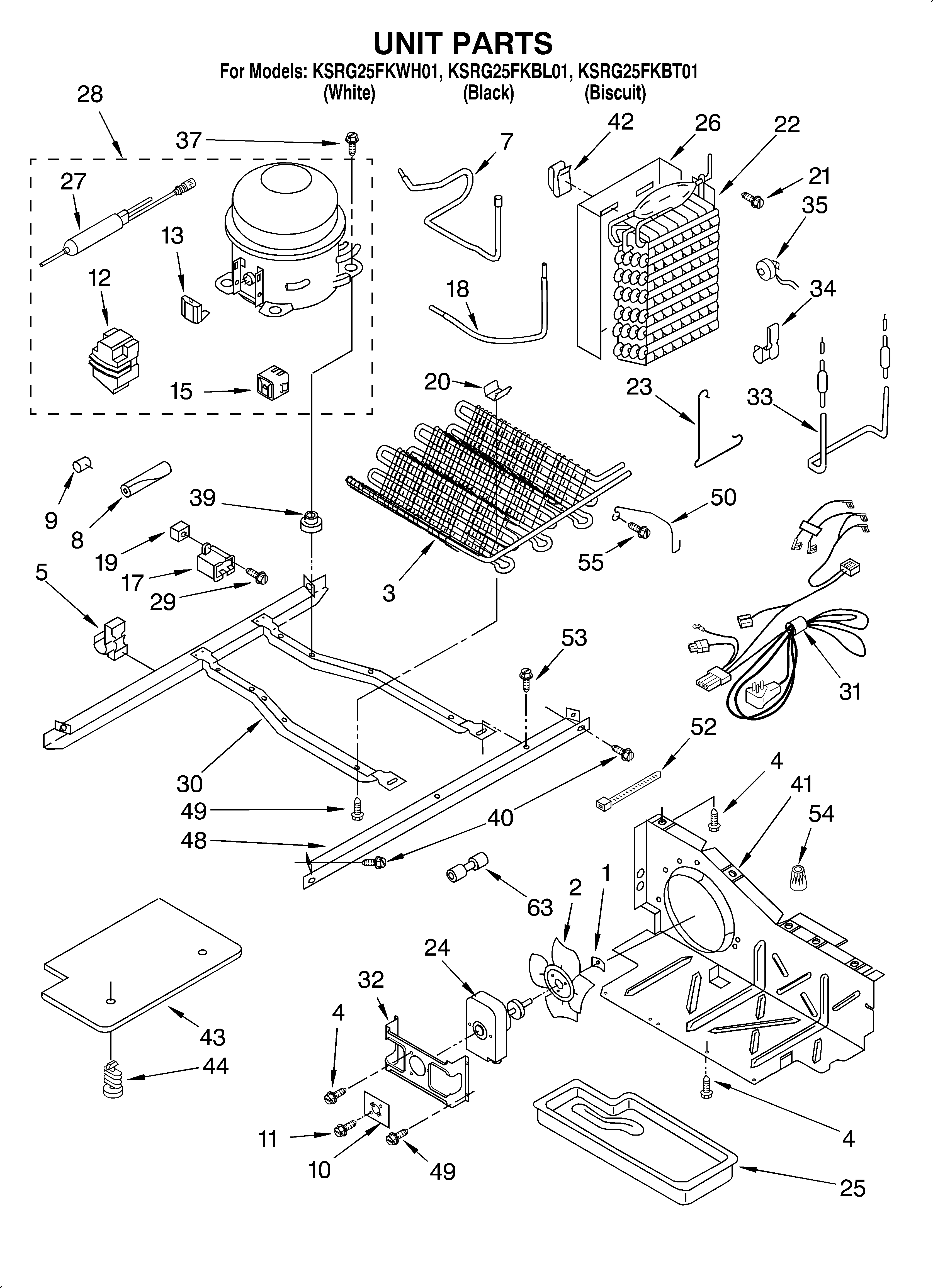 KitchenAid KSRG25FKBT01 unit diagram