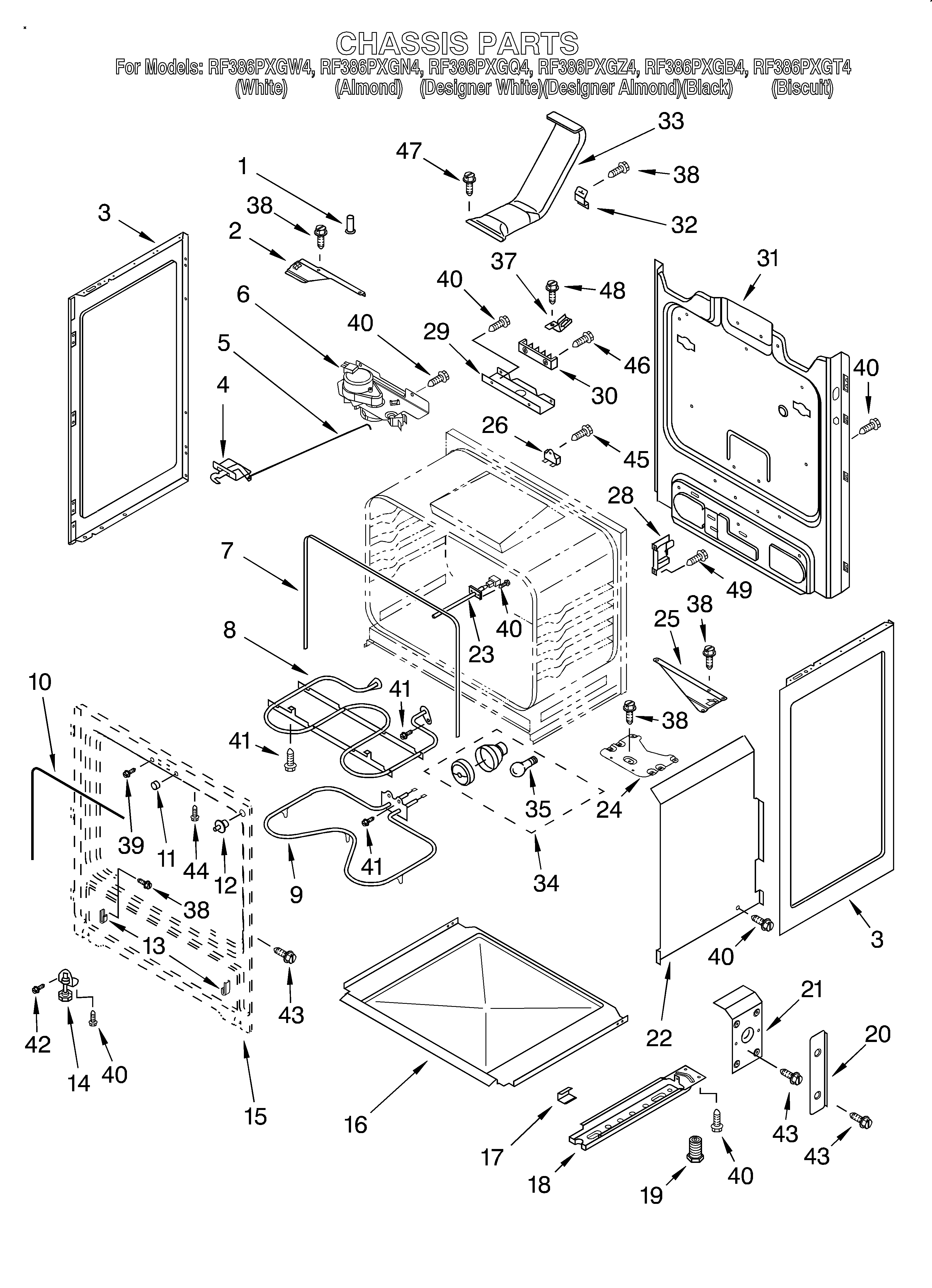 Whirlpool RF386PXGQ4 chassis diagram