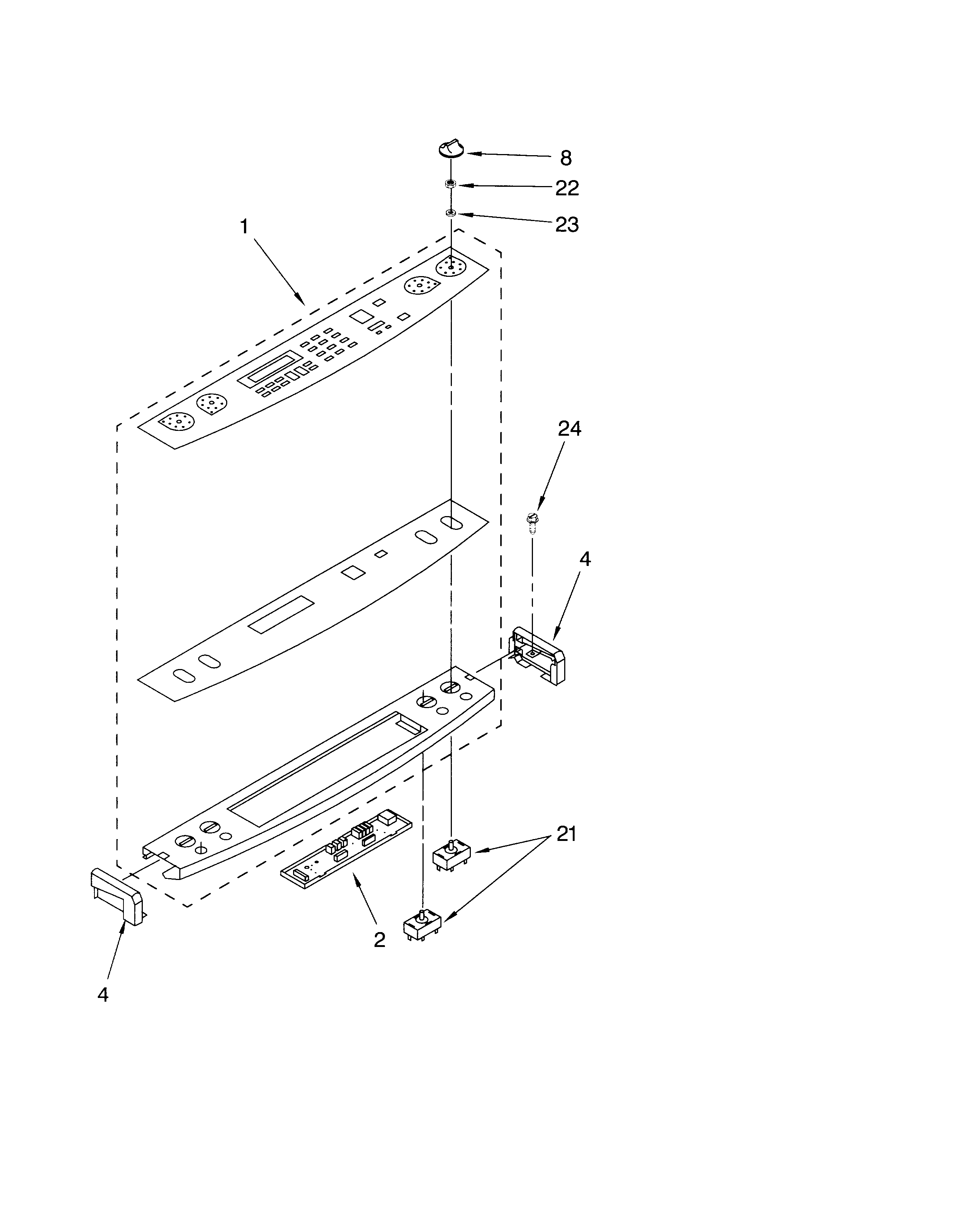 KitchenAid KERC607HWW4 control panel diagram