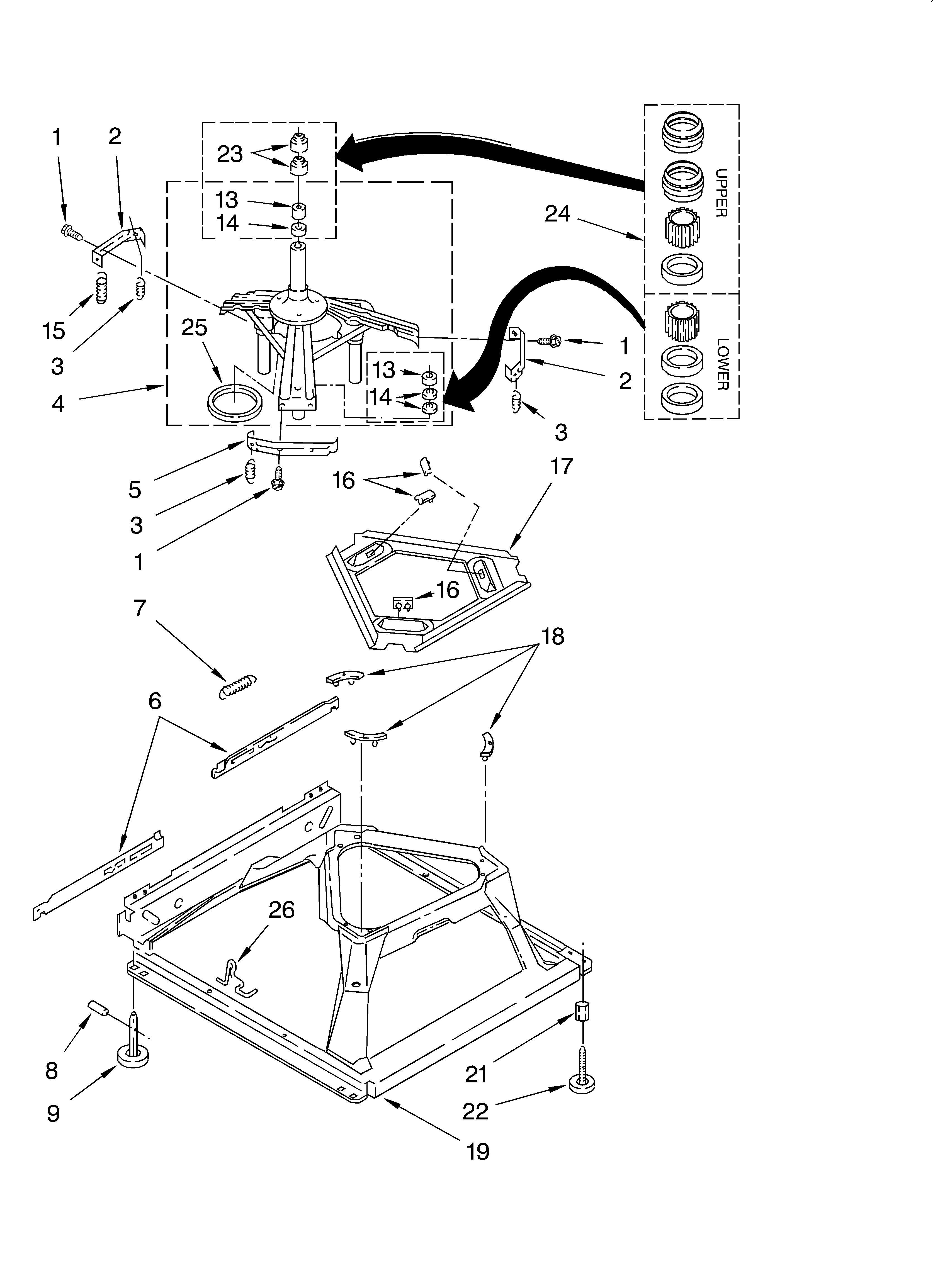 Whirlpool LSQ9200KT0 machine base diagram