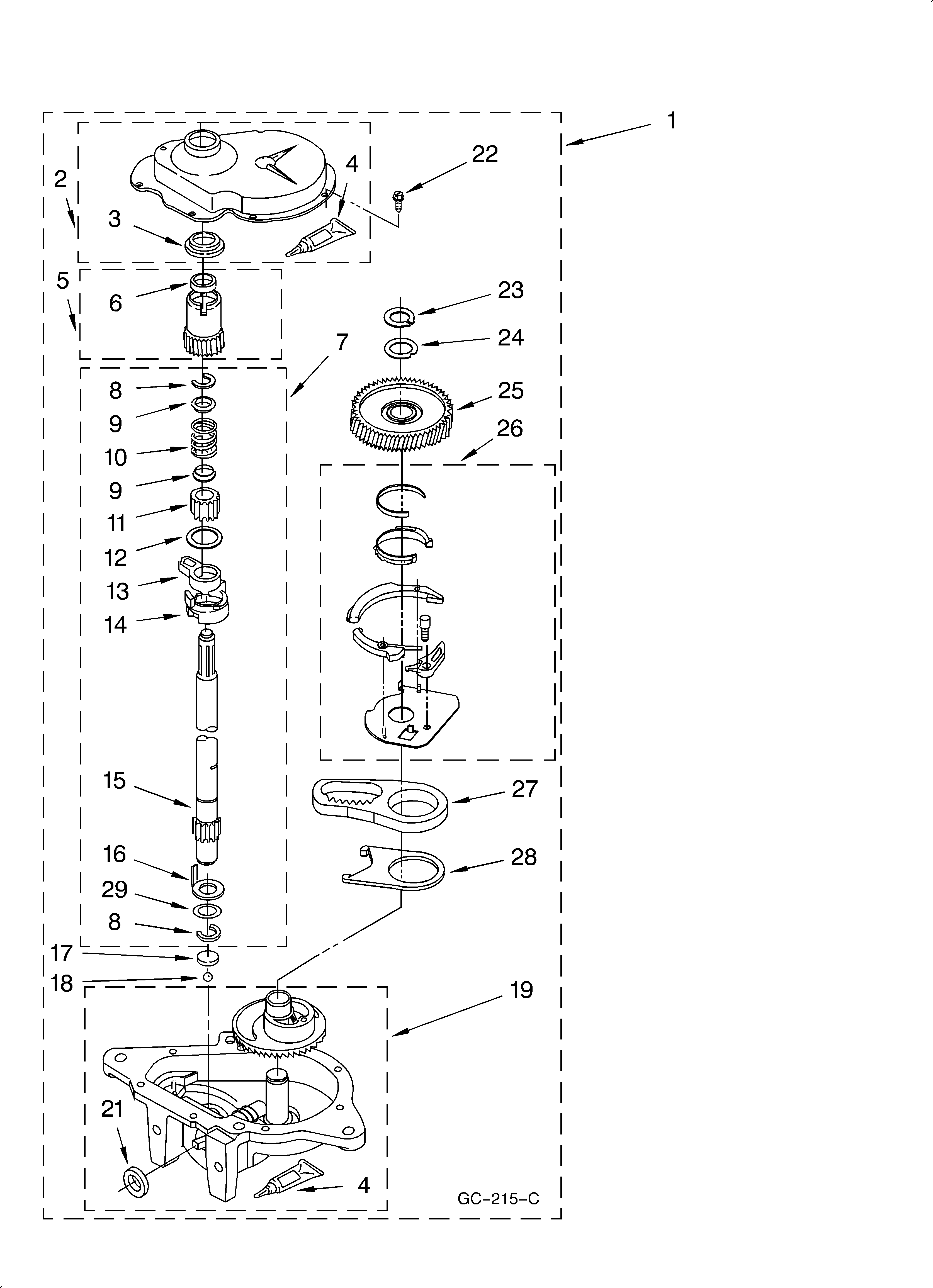 Whirlpool LSQ9200KT0 gearcase diagram