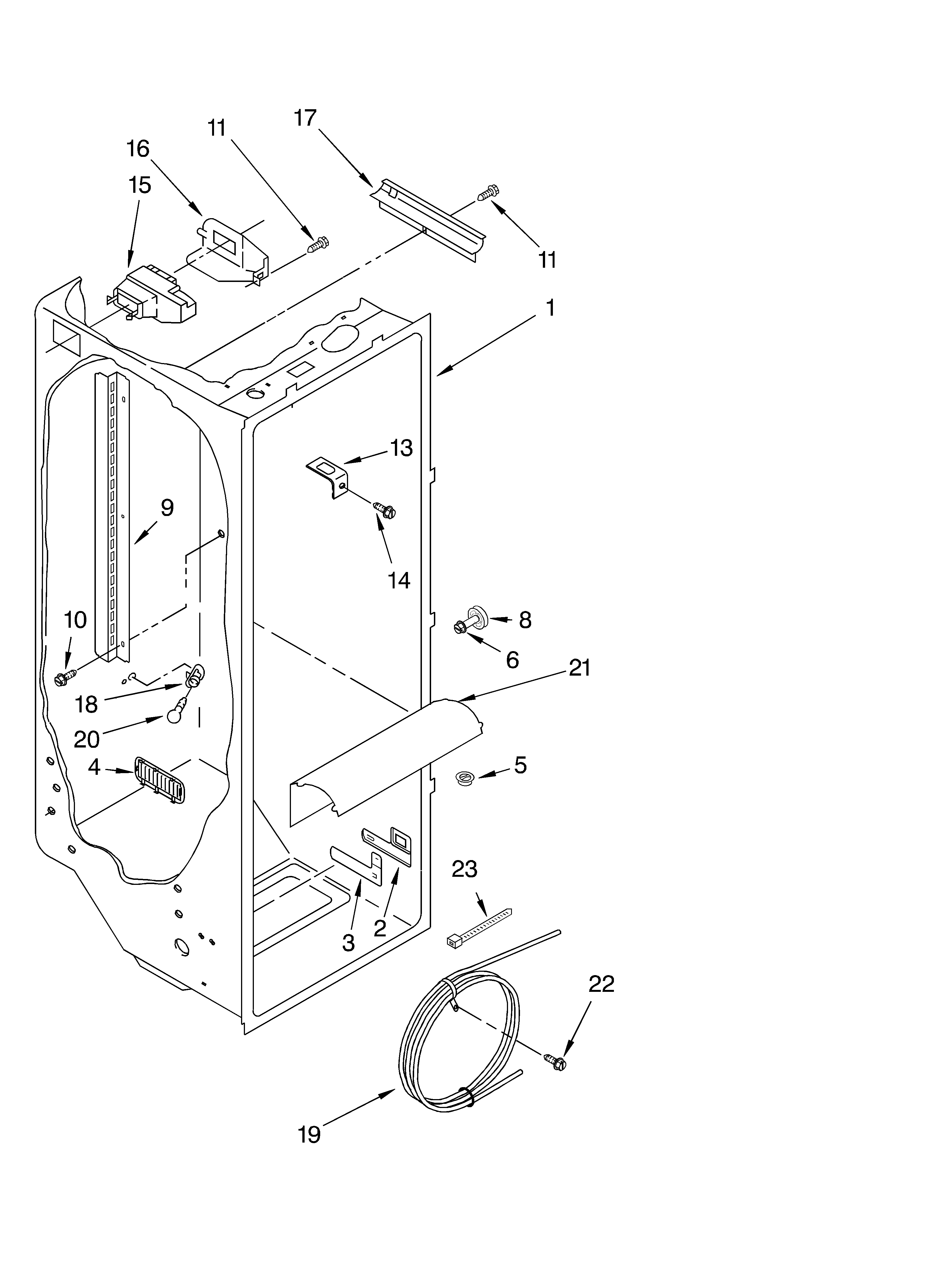 Whirlpool ED22CQXHW03 refrigerator liner diagram