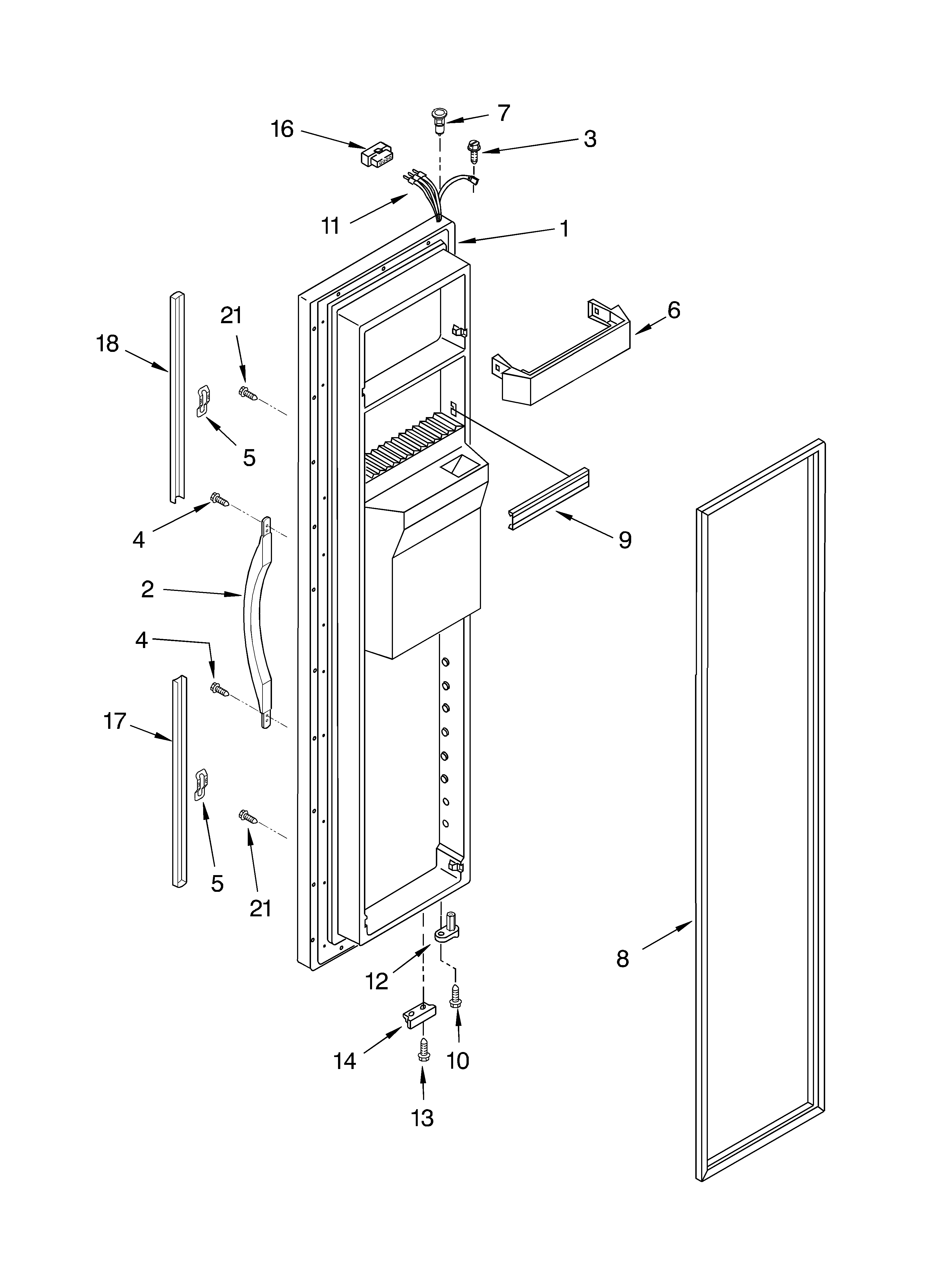 Whirlpool ED22LFXHW03 freezer door diagram
