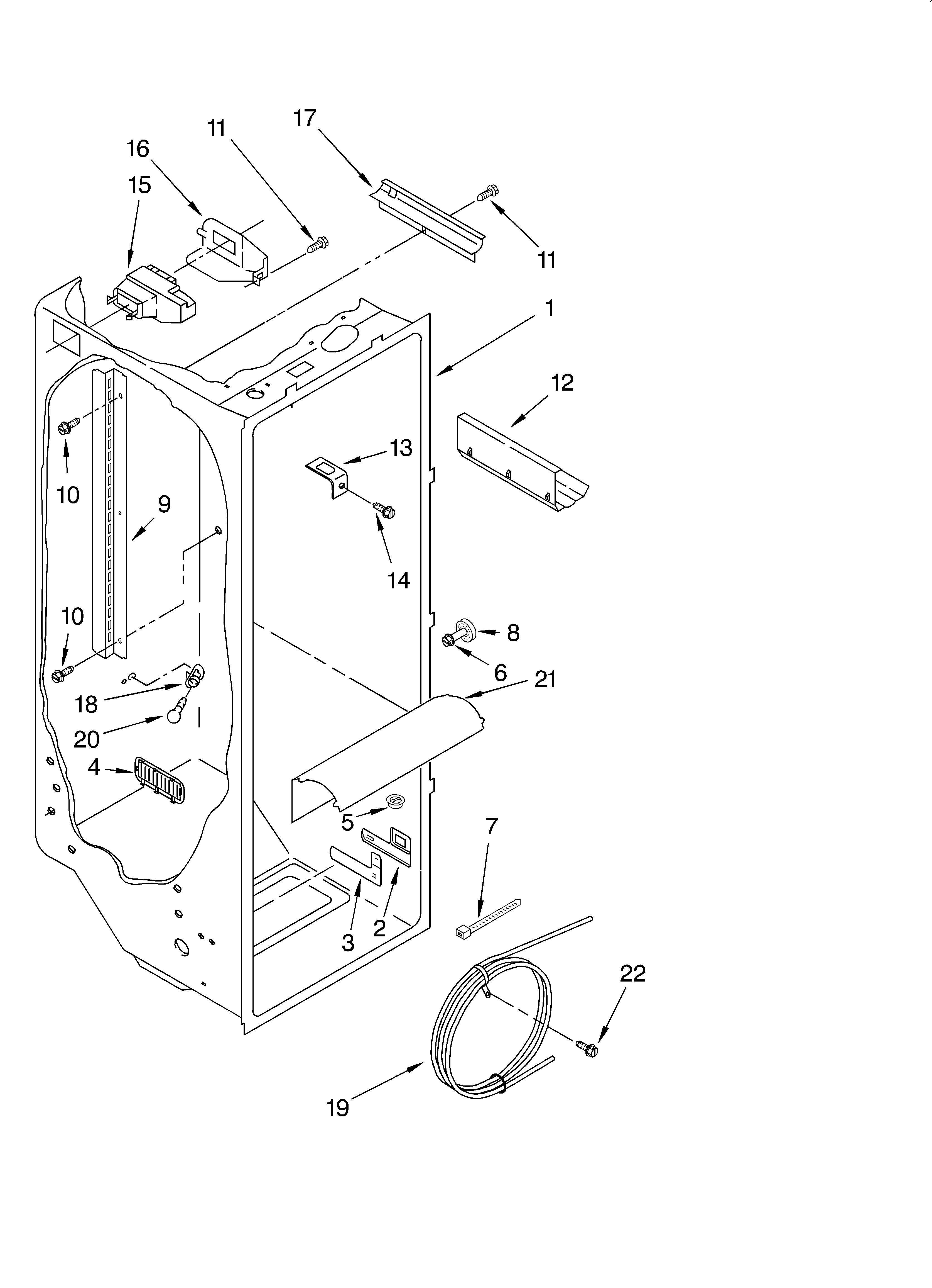Whirlpool ED22QFXHB03 refrigerator liner diagram