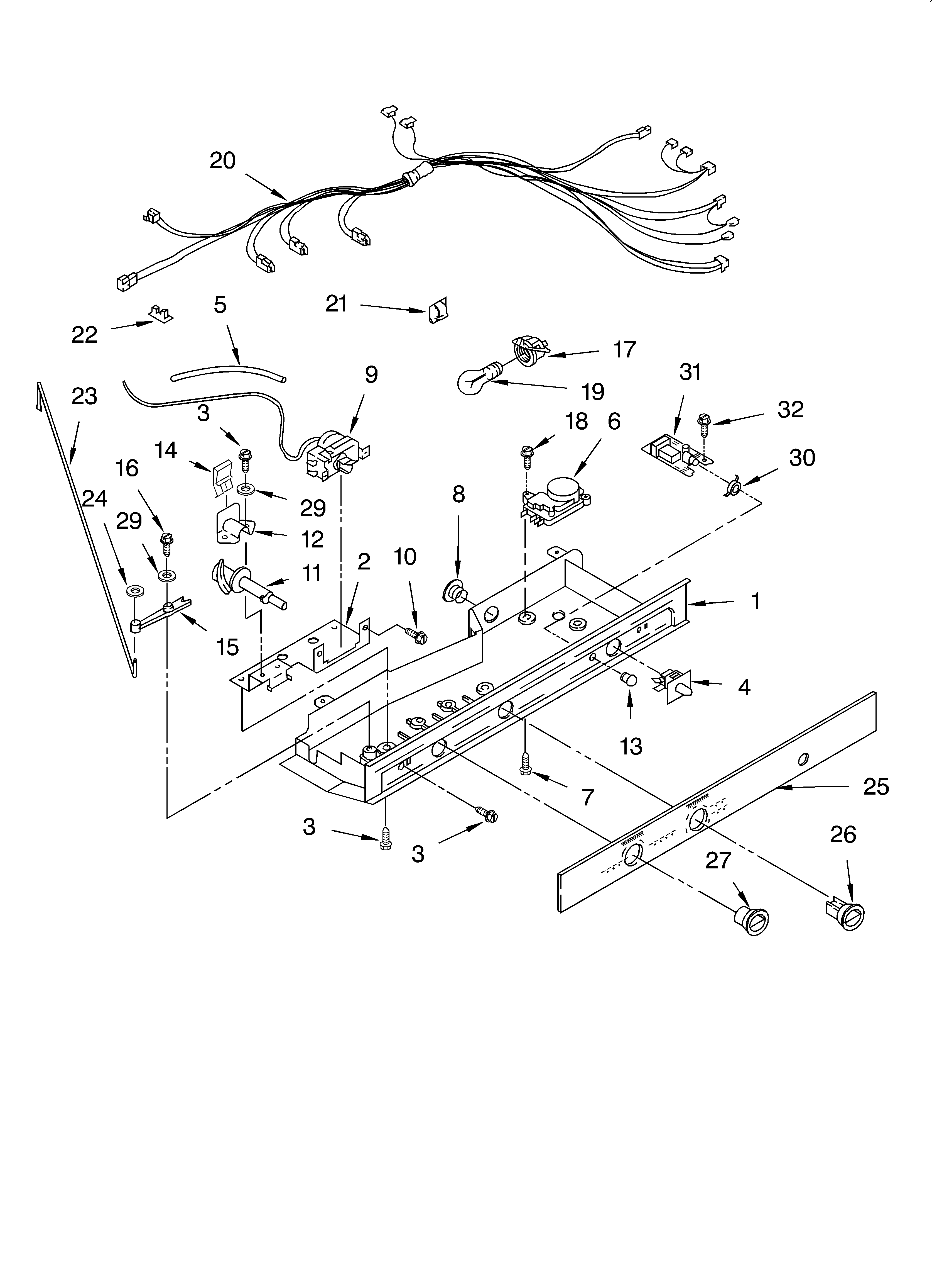 Whirlpool ED22QFXHB03 control/optional diagram