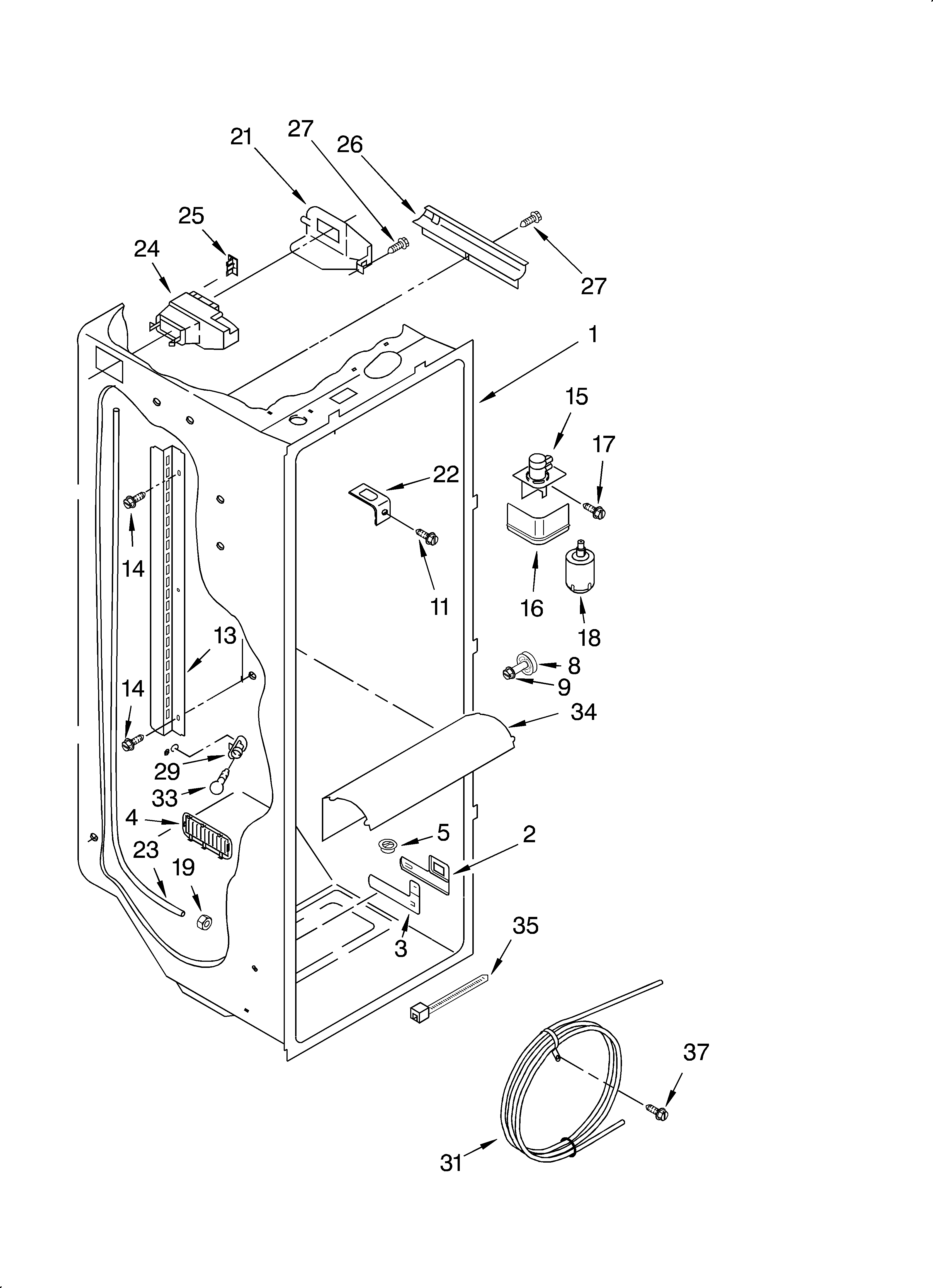 Whirlpool ED22UEXHT02 refrigerator liner diagram